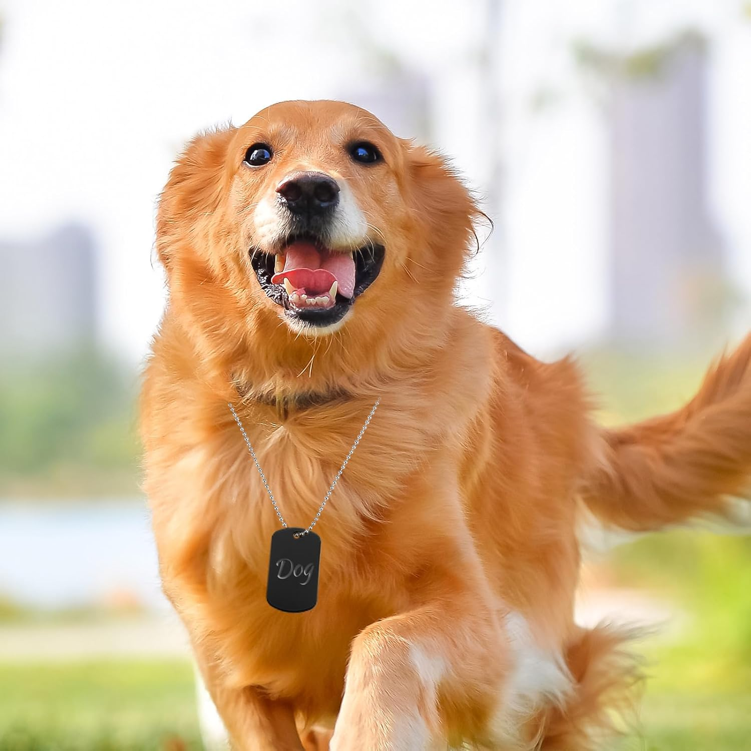 Sekonow Military Dog Tags Set, 25 Aluminum Blank Dog Tag Necklace + 25 Metal Bead Chain, Smooth Edge Rectangle Laser Engraving Labels for Army, DIY Craft, Black image number 2