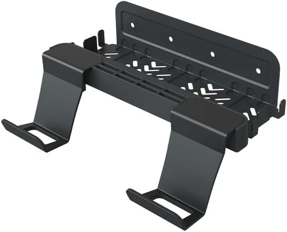 Wall Mount Bracket for Switch 2/Switch, Game Console Storage Rack with Controller Holders and Hook, Black