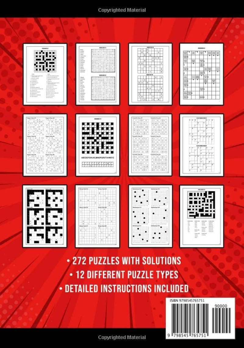 Puzzle Book for Adults Mixed: Wordsearch, Crosswords, Arrowwords, Codewords, Sudoku, Kriss Kross, Killer Sudoku, Futoshiki, Binary, Suguru, Kakuro & ... 272 Puzzles | Bigger Variety Edition Volume I image number 1