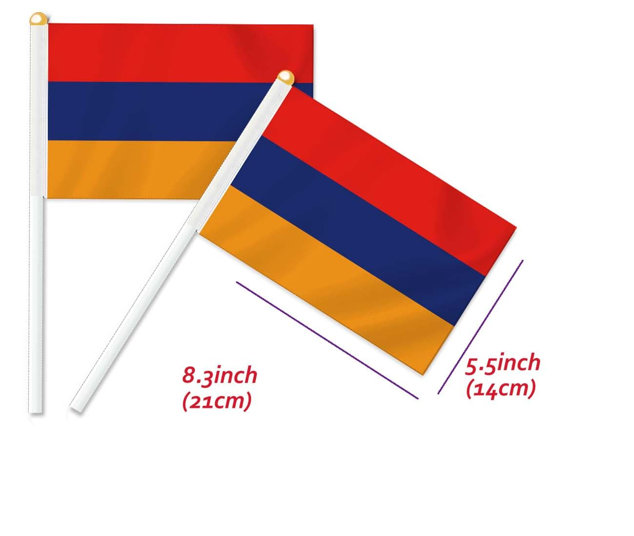 10 PCS Armenia Handheld Small Flag, Armenians Hand Held Mini Decor Decoration Banner