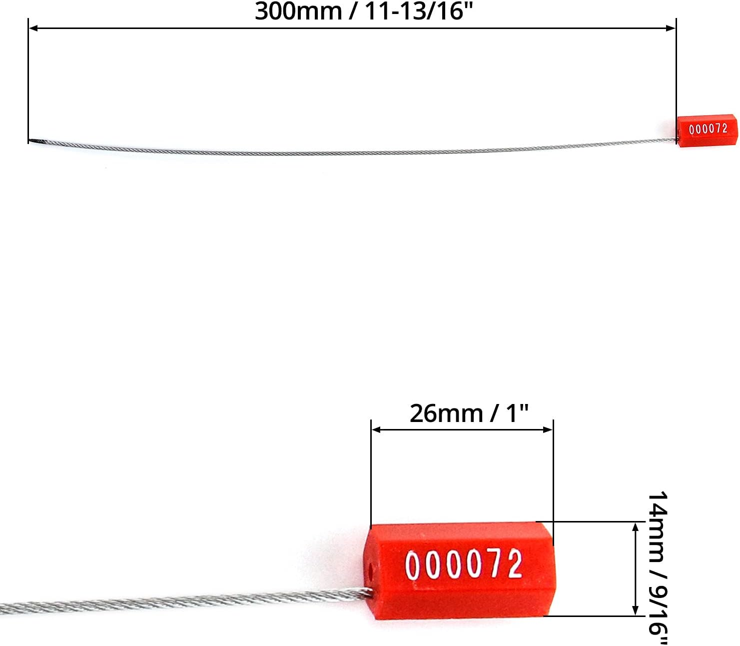 QWORK Steel Cable Seals Security Tag Numbered Truck Trailer Seal, 50 Pcs image number 4