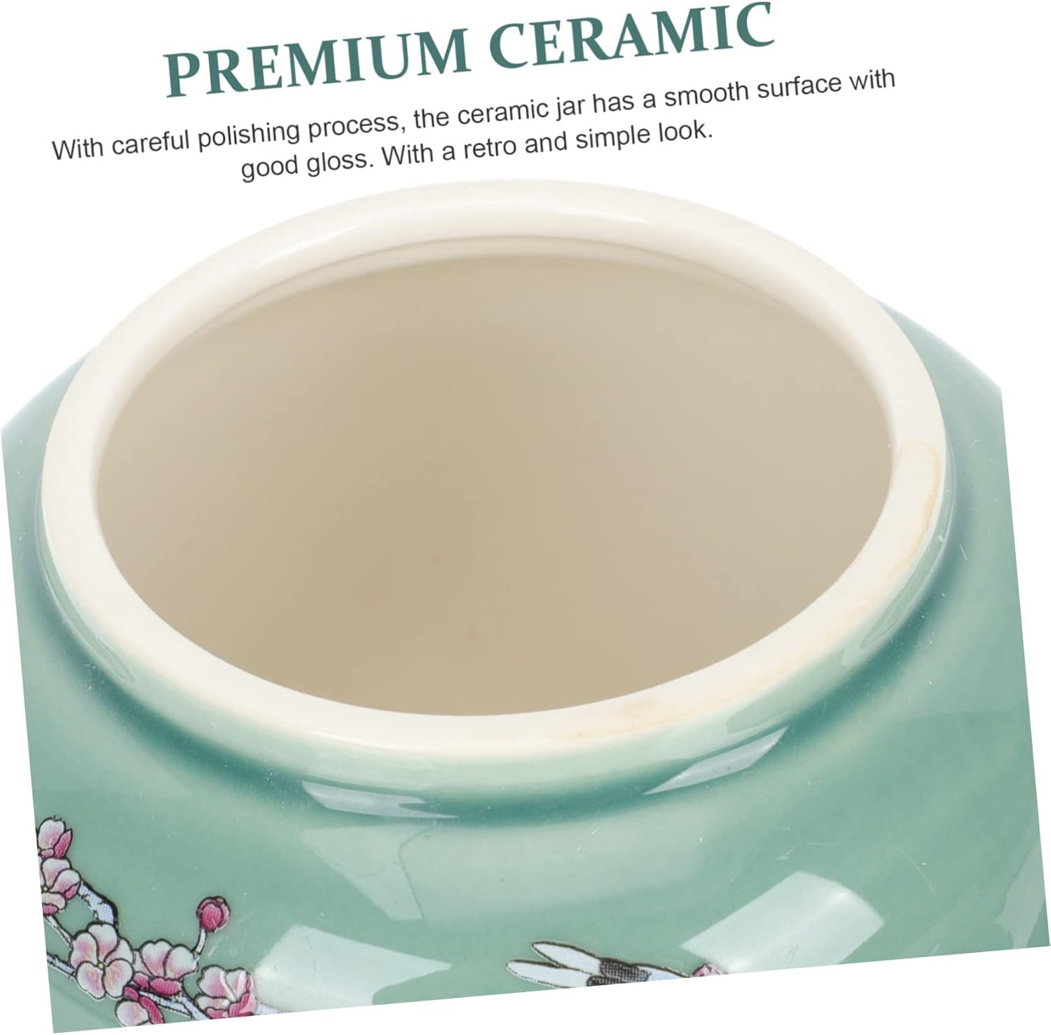 GOOHOCHY Chinese Style Ceramic Tea Jar Small Size Airtight Porcelain Canister Loose Tea Container Antique Food Storage Jar for Kitchen and Home image number 4