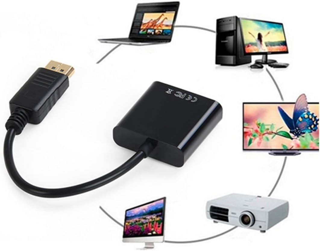 CY DP to VGA Adapter,Dp Displayport Male to VGA Female Display Monitor Converter Cable Adapter image number 6