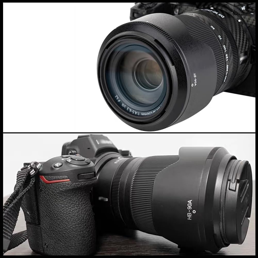 ADQQUI HB-90A Lens Hood & 62Mm Lens Cap Compatible with Nikon Z DX 50-250Mm F/4.5-6.3 VR & Z 50Mm F/1.8 S Lens (1+1 Pack) image number 6