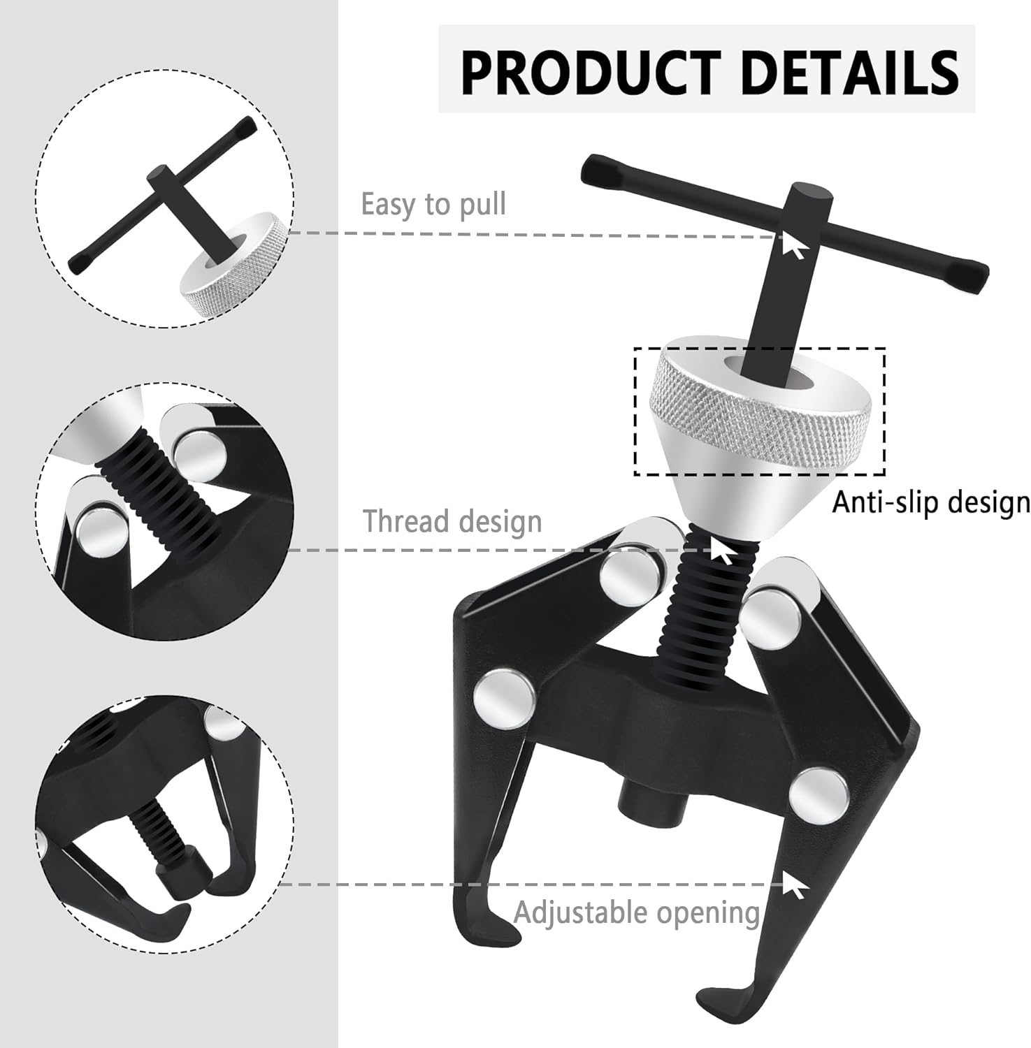 Windshield Wiper Arm Removal Tool Kit,Heavy Duty Wiper Arm Puller/Battery Terminal Puller,Universal Car Accessories Carbon Steel Small Bearing Puller for Most Car Truck SUV RV image number 1