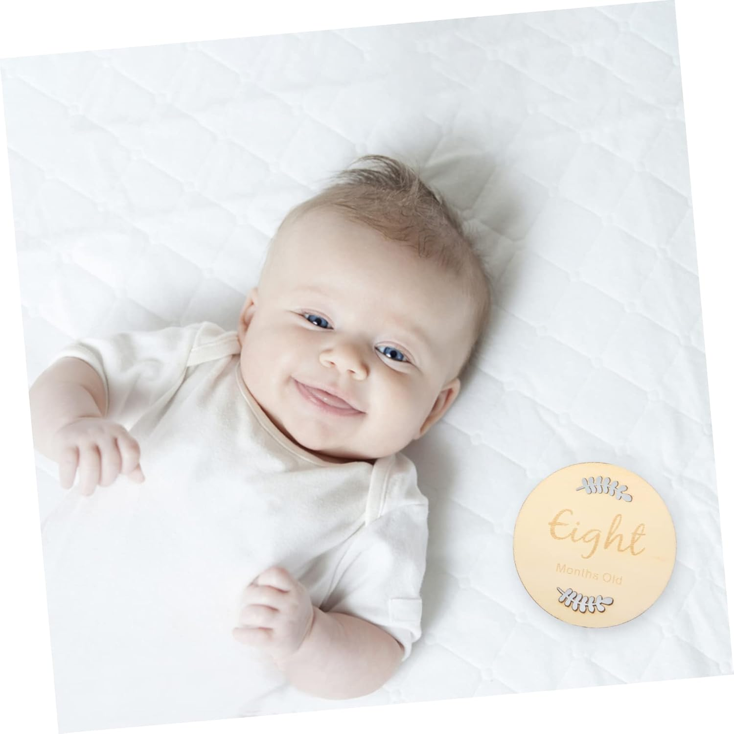 Baby Milestone Cards Set Wooden Monthly Newborn Photo Prop Birth Announcement Sign 1 Set image number 3