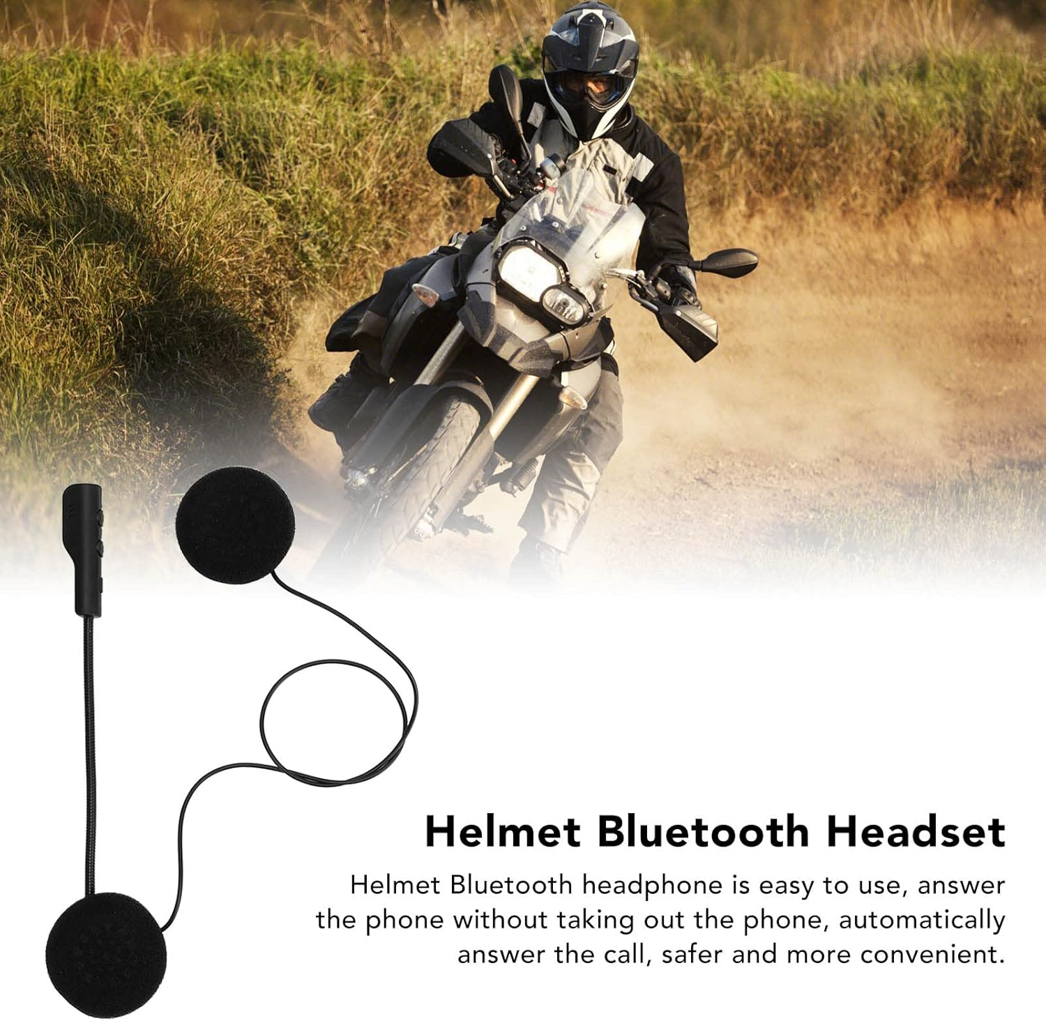Annadue Motorcycle Helmet Bluetooth Headset, Motorcycle Headset Bluetooth 5.0 Headphones with Stereo Sound Hands-Free Car Answer Motorcycle Helmet Speaker for Sports Cycling Riding Skiing image number 5