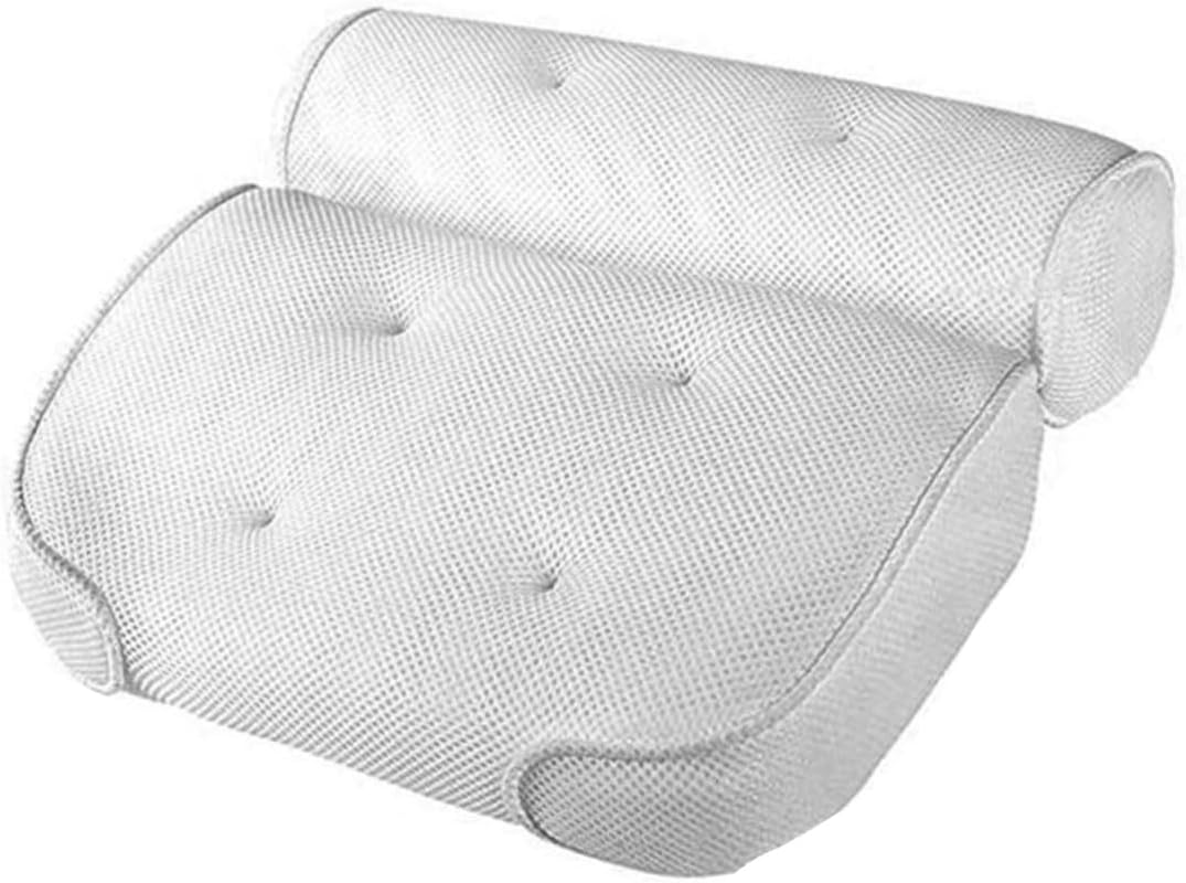 LOLIPPYY Bath Pillow 3D Mesh Spa Tub Pillow with 6 Suction Cups Neck and Head Support Cushions for Relaxing Bathing at Home