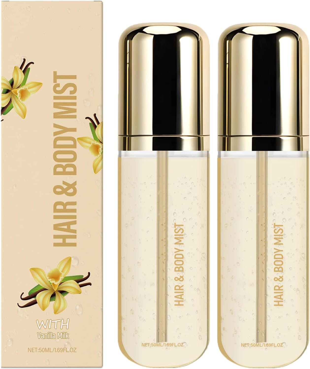 Vanilla Body Spray for Women, Hair & Body Fragrance Mist with Vanilla Essential Oil, Lightweight Long-Lasting Fragrance Scent, Hydrating and Nourishing, Refresh Mist (1Pcs)