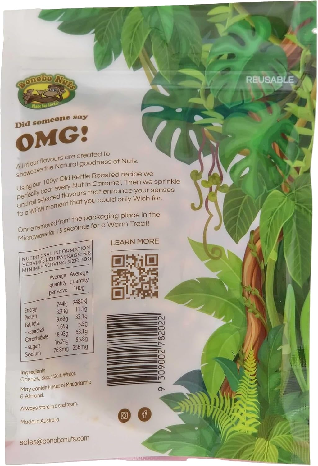 Salted Caramel Cashews - 120G - Kettle Roasted