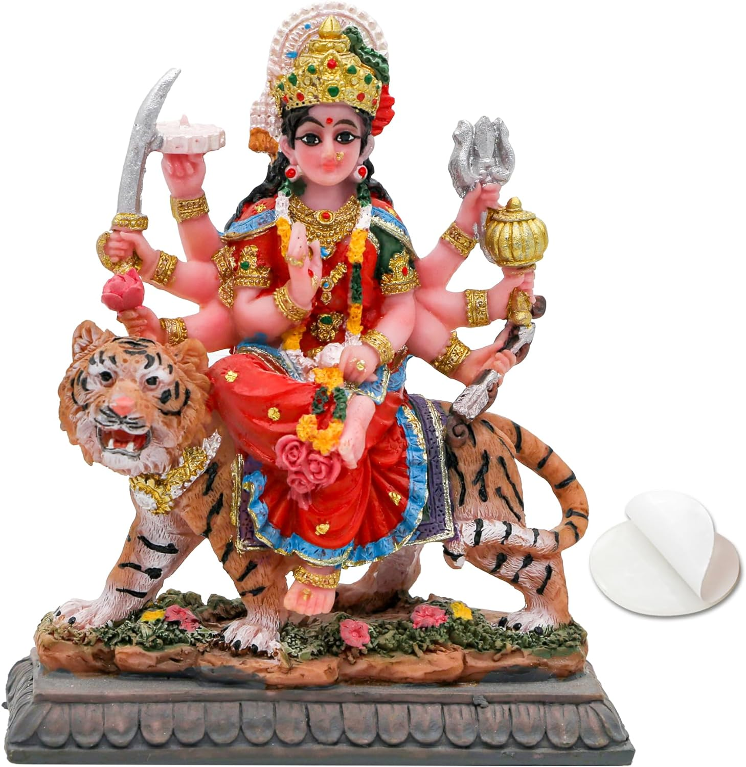 Small Maa Durga MATA Statue - 4.1&rdquo; H Durga Sculpture India God Hindu Goddess Murti Hindu Pooja Item for Home Office Temple Mandir Altar Puja Diwali Gifts Diwali Decor image number 6