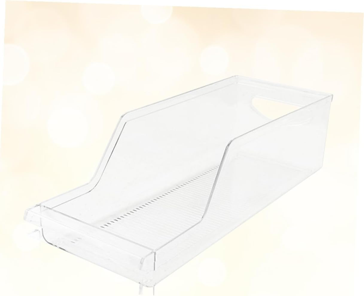 ULTECHNOVO Clear Stackable Refrigerator Beverage Can Dispenser Rack Food Grade PP Fridge Holder for Kitchen Pantry Storage Organiser Space-Saving Drink Storage Box for Eggs and Vegetables image number 4