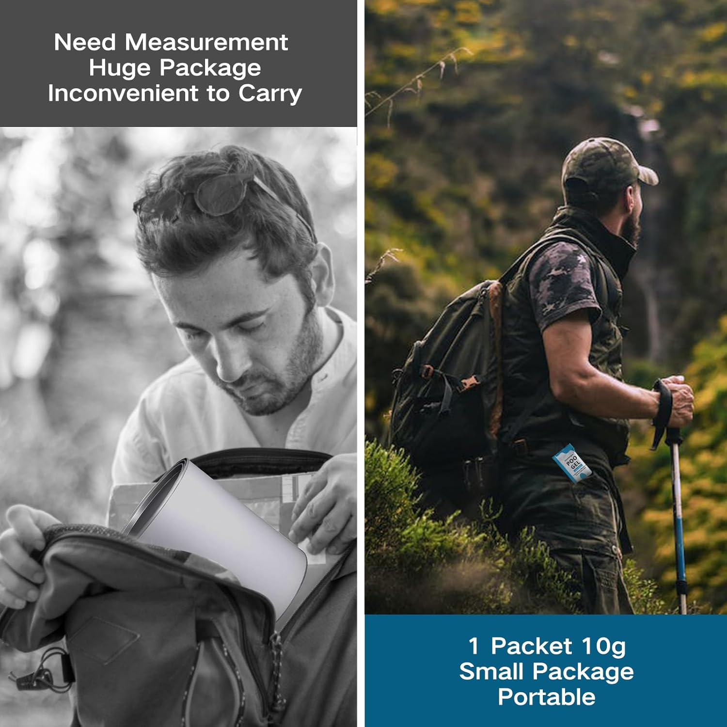 Portable Toilet Absorbent Gel, Portable Toilet Powder Poo Urine Powder for Camping Outdoor Hiking - 60 Packets image number 6