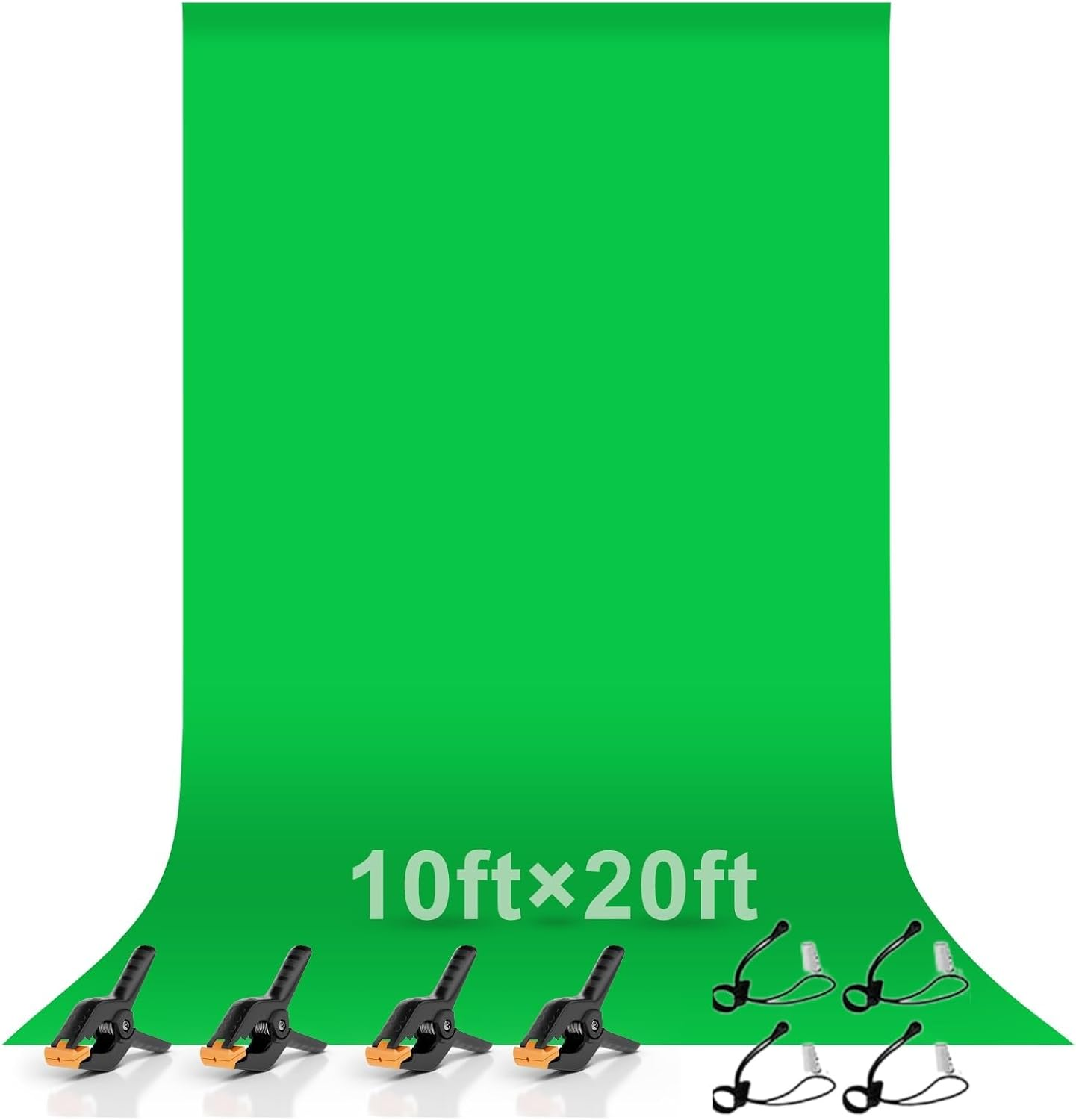 Studio Photography Backdrop 3X6M Chromakey Background, for Youtube Video Recording, Portrait Photography, Density Premium A+ Grade>200Gsm Synthetic Fabric Professional, with 8 Clips (Green-3&times;6M)