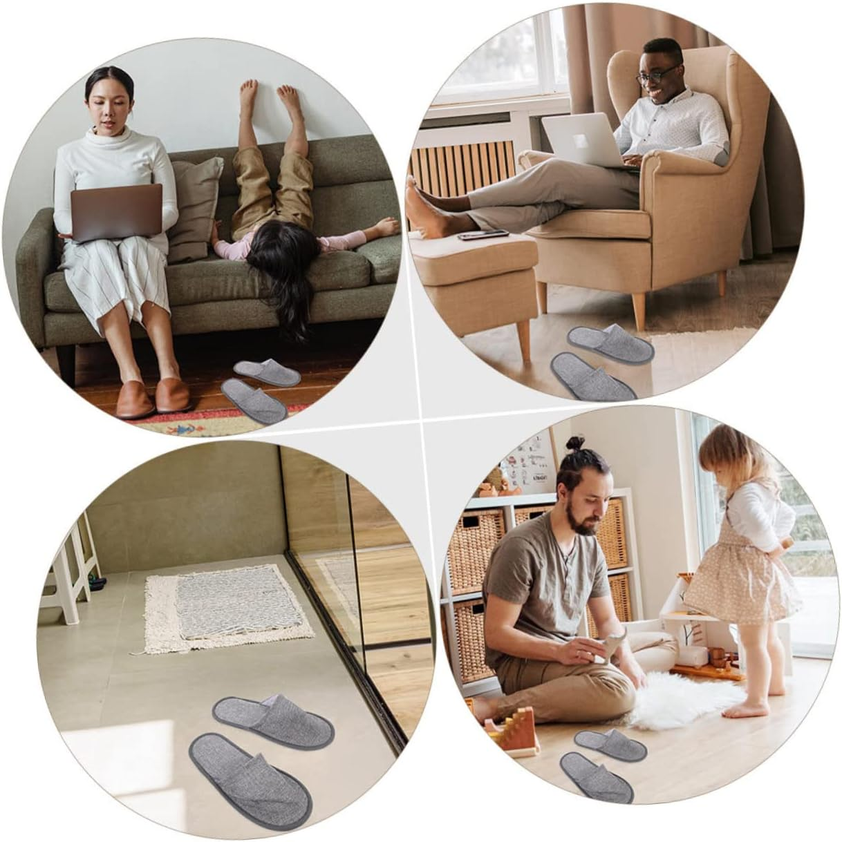 WOFASHPURET Disposable Guest Slippers Flats for Women Men Indoor Slippers Comfortable Skid-Resistant image number 6