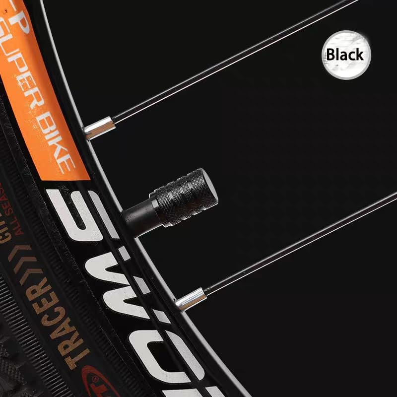 8 Pcs Tire Valve Caps, Anodized Aluminum Valve Stem Caps for Cars, Bikes, Trucks, SUVS, Motorcycles Black image number 4