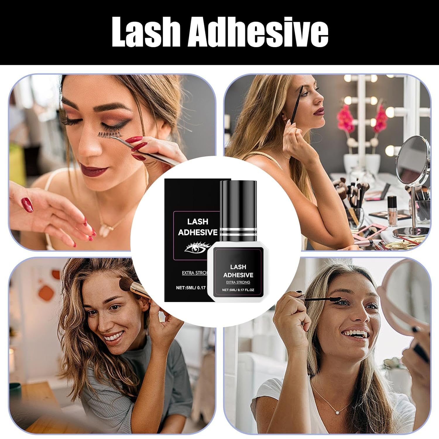 Strong Eyelash Glue - Strong Clear Eye Lash Adhesive - False Eyelash Accessories, Professional Stylists Supplies for Wedding, Dating image number 3