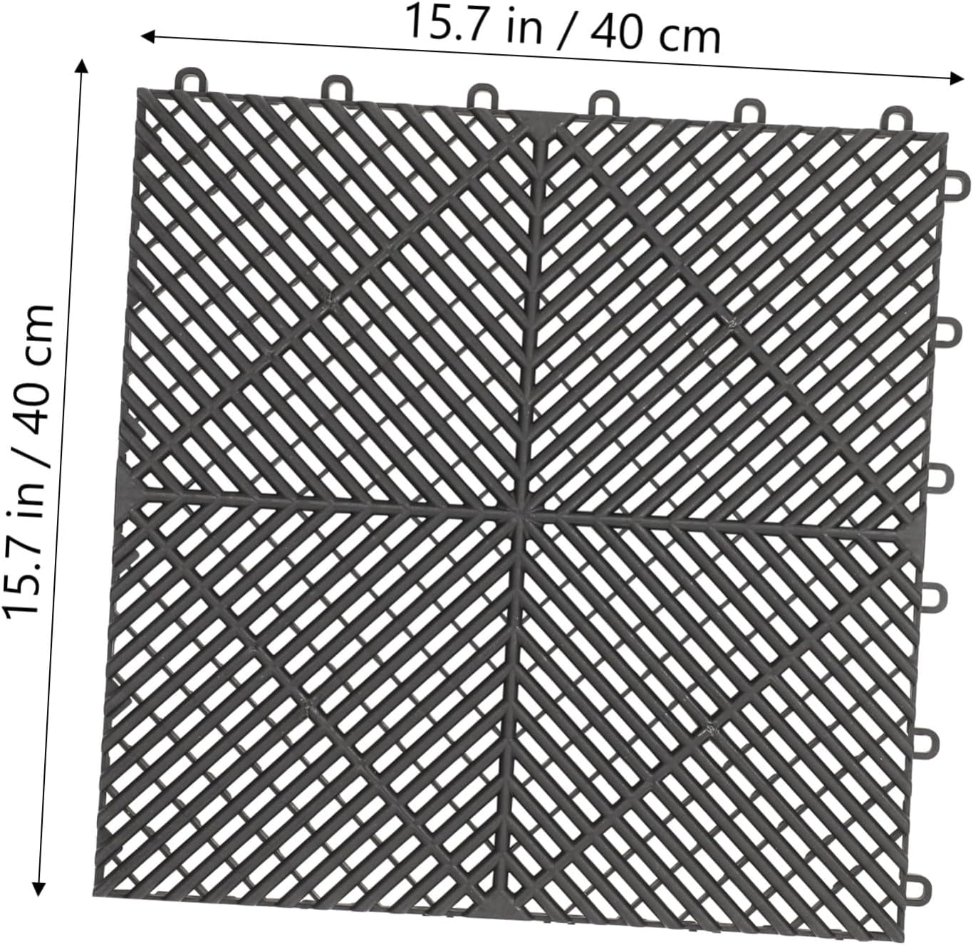 STOBAZA 2Pcs Non-Slip Modular Car Wash Floor Tile Mats with Large Drainage Thickened Interlocking Tiles for Pool Shower Bathroom and Outdoor Use image number 5