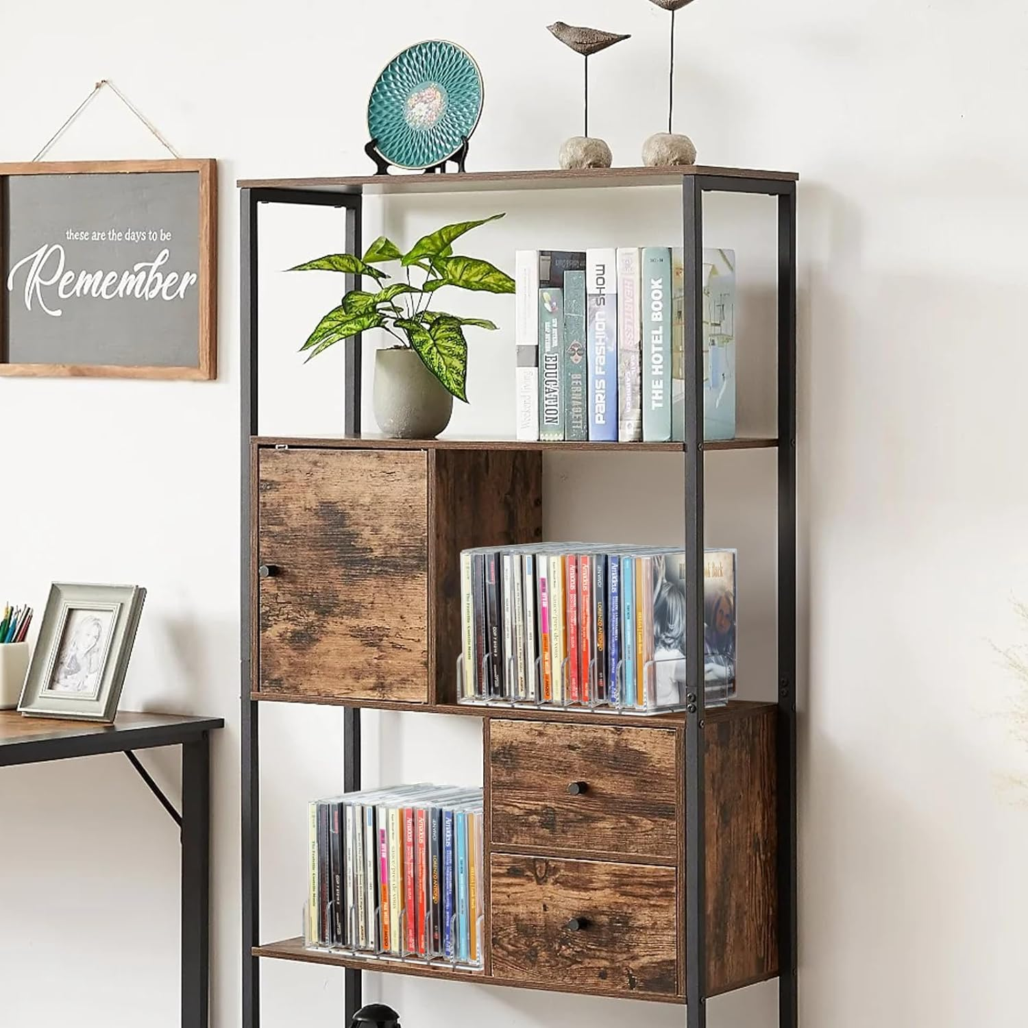 Vowcarol CD Holder 2 Pack, Clear Acrylic CD Organizers, CD Display Rack Holds up to 14 Standard CD Cases for Media Shelf Storage and Organization image number 5