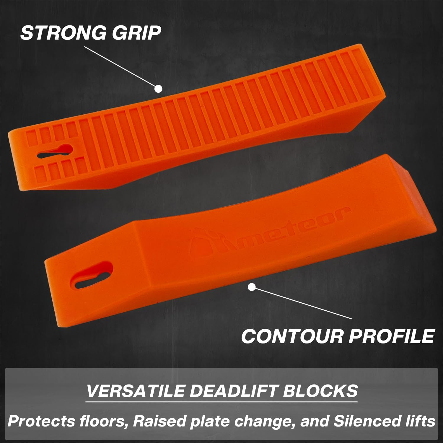 Meteor Deadlift Silicone Wedge (1 Pair) - Non-Slip Deadlift Pad, Barbell Pad, a Barbell Jack Alternative for Safe Loading/Unloading - Essential for Weightlifting, Crossfit & Home Gym image number 2