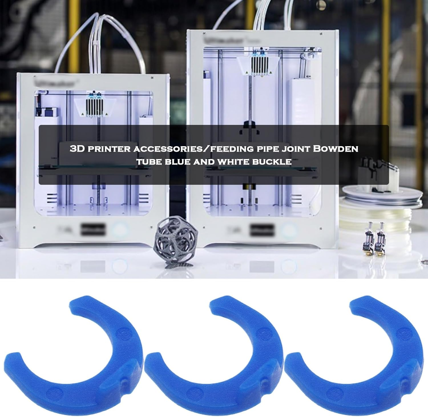 LT Easiyl 10 Sets Tube Coupling Collet Clamp Clip Kit for 3D Printer Extruder Hotend Accessories Compatible with Ultimaker 2 Um Fixed Diameter 6Mm Pipe image number 3