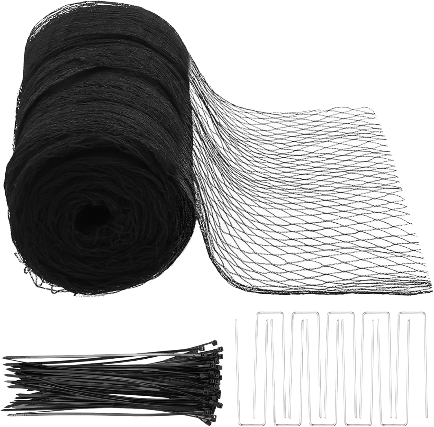 Pond Cover Netting Kit, 39.4 X 15.7FT Reusable Garden Pool Protective Net, Cuttable Bird Mesh, Catch Leaves Debris, with 10 Ground Nails and 50 Cable Zip Ties image number 6