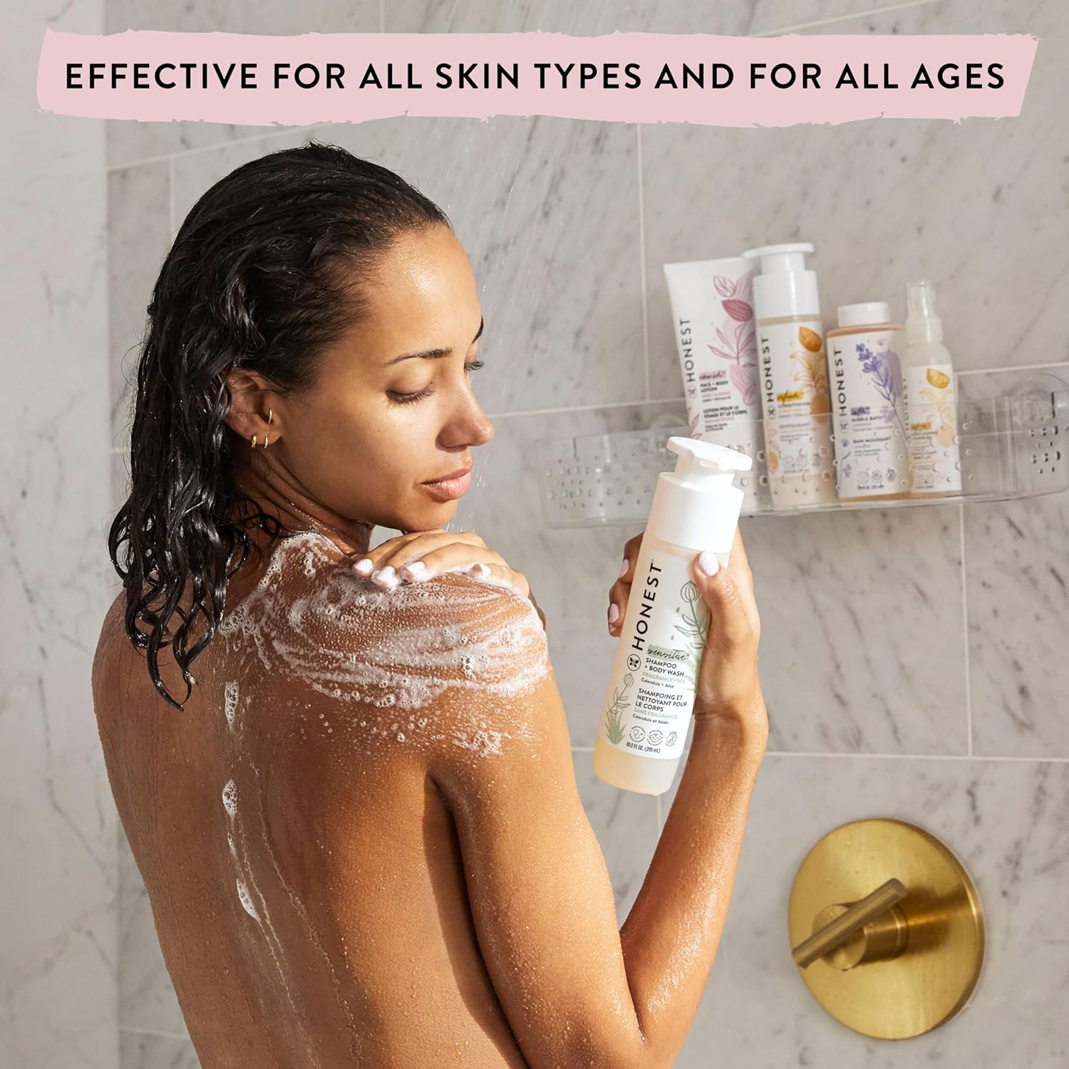 Honest the Company Everyday Gentle Shampoo + Body Wash (10 Fl. Oz) & Face + Body Lotion (8.5 Fl. Oz.) Bundle, 2 Pack, Sweet Orange Vanilla, 18.5 Fl Oz image number 5