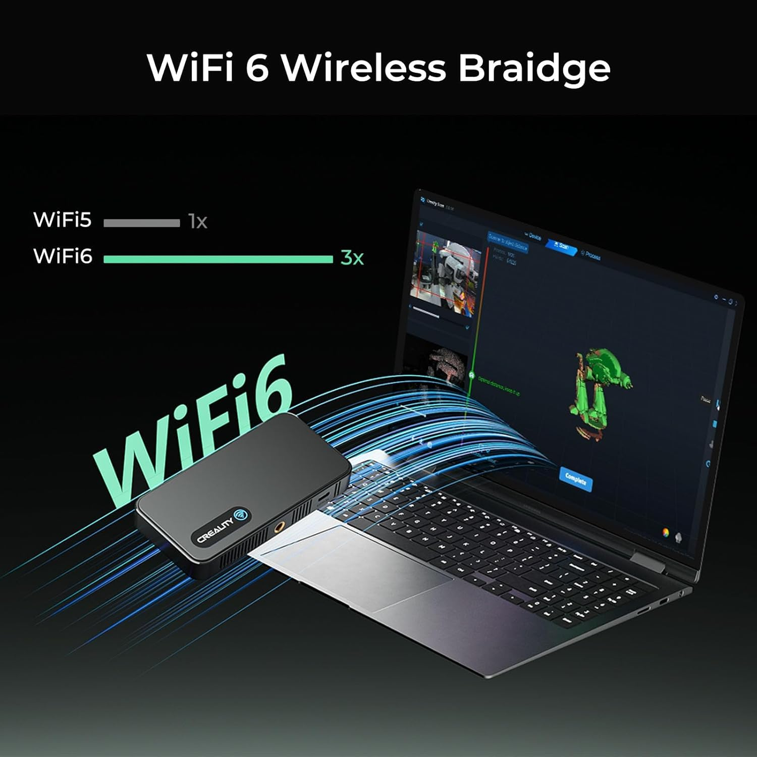 Creality 3D Scanner Cr-Scan Ferret Pro for 3D Printing, Upgrade Handheld Scanner with Wireless Scanning Anti-Shake Tracking, Fast Full-Color Scan, 0.1Mm Accuracy for Ios/Android Phone PC Win 10/11 image number 4