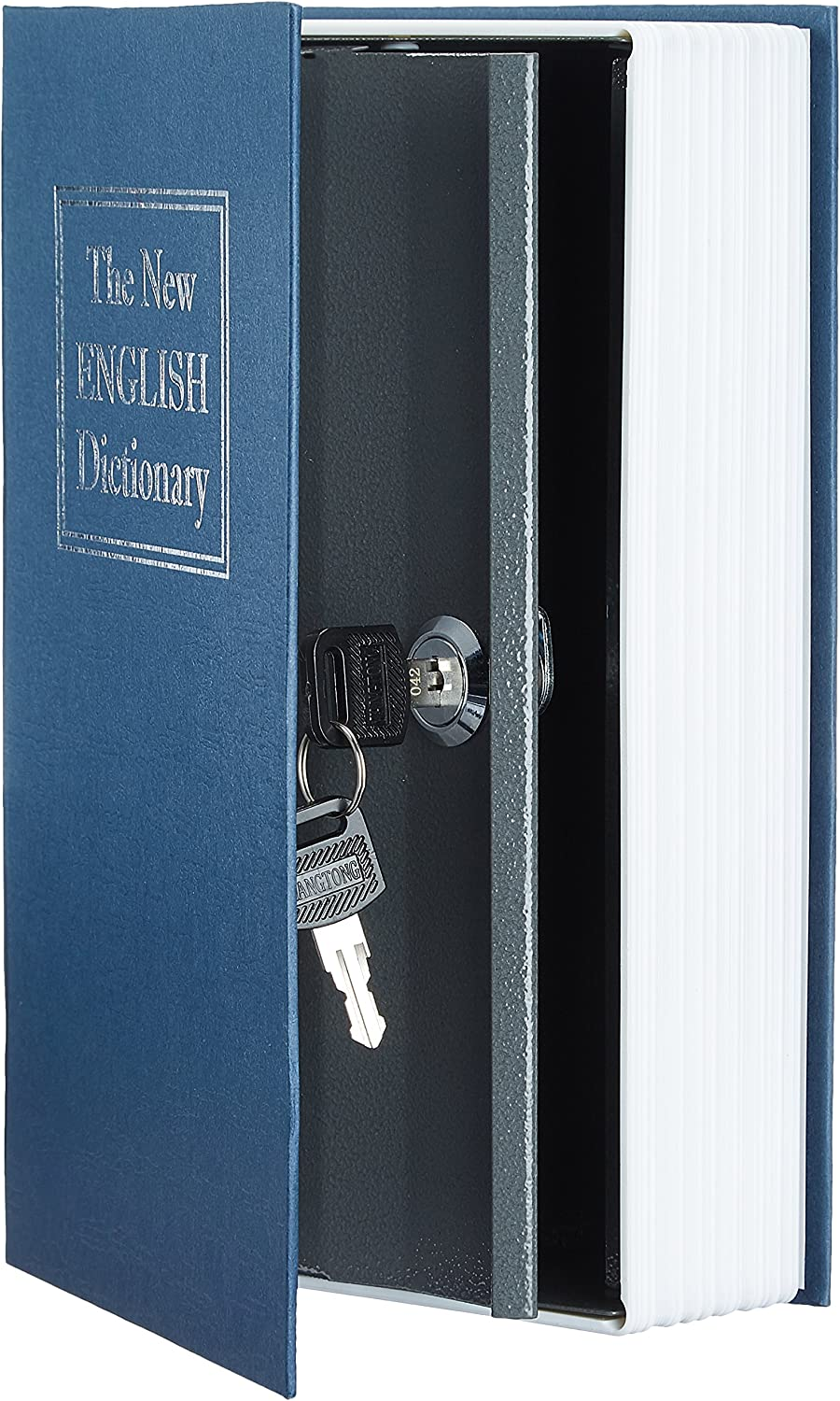Amazon Basics Book Safe, Key Lock, Large, Blue image number 3