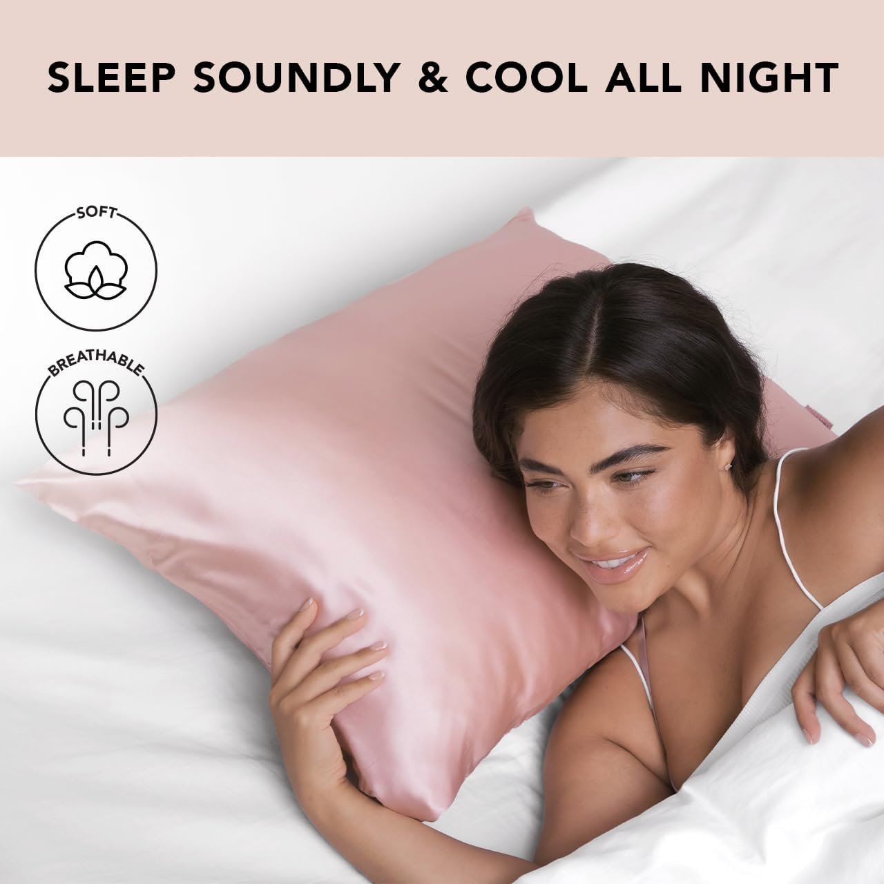 Kitsch Satin Pillowcase for Hair and Skin Queen, Softer than Silk Pillow Cases for Hair, Cooling Satin Pillowcase with Zipper, Pillow Case Covers, Satin Pillow Cases Standard Size (Blush, 1 Pack) image number 7