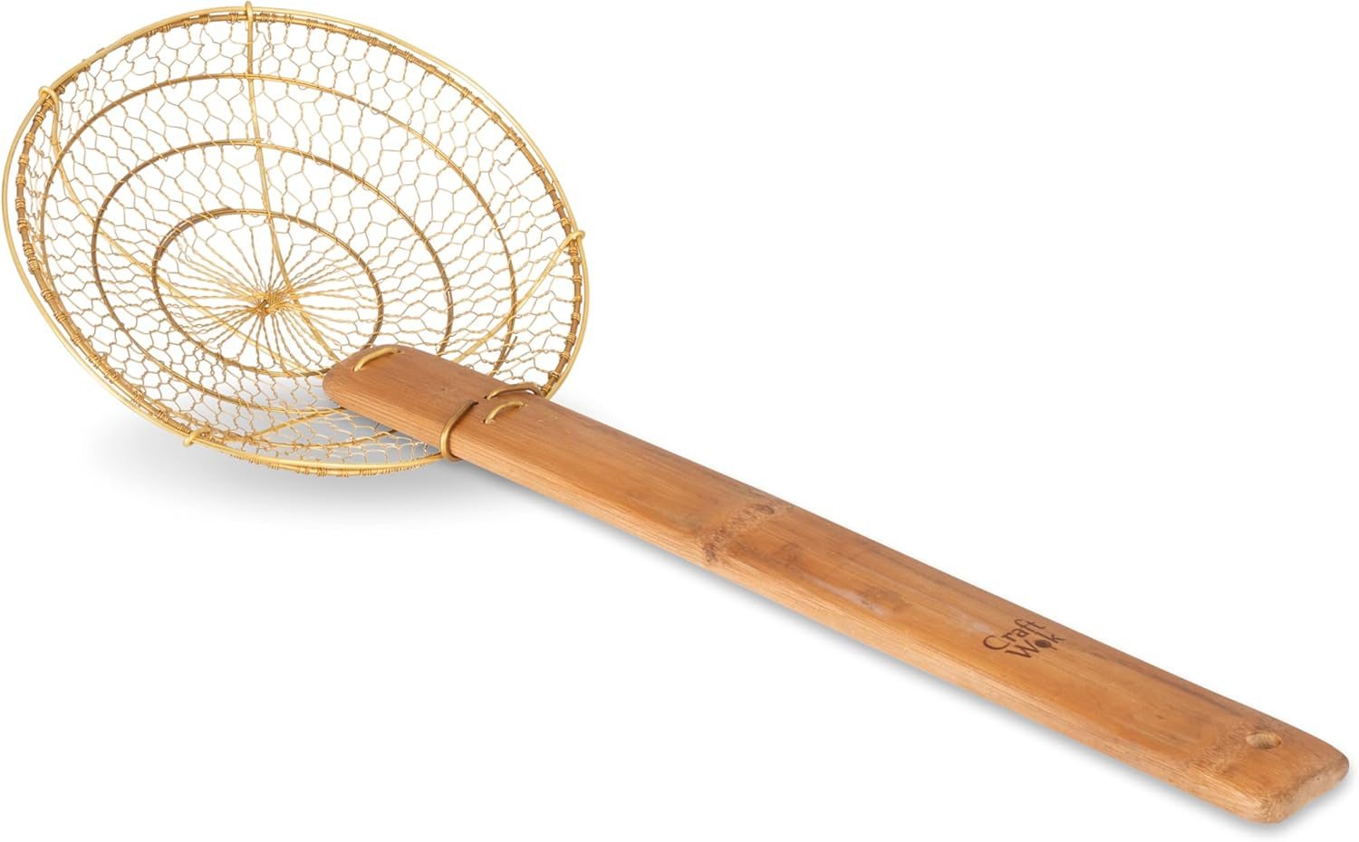 Craft Wok Large 11-Inch Stainless Steel round Fry Basket with Wooden Handle Professional Deep Fry Strainer Durable Kitchen Skimmer for Cooking and Frying / 732W142 image number 5