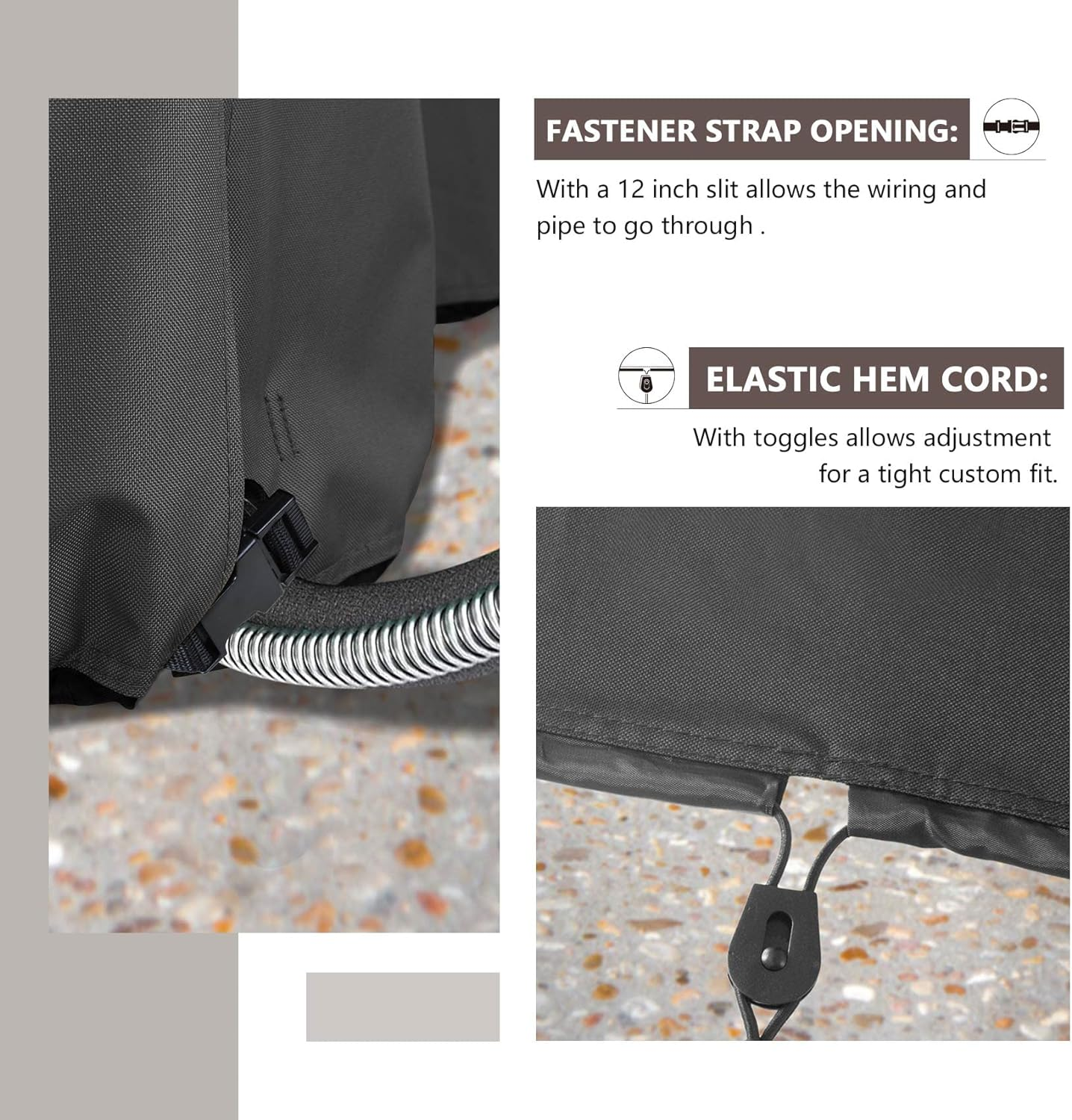 ULTCOVER Waterproof Square Air Conditioner Cover for outside AC Units Size Upto 36W X 36D X 42H Inch, Black image number 2