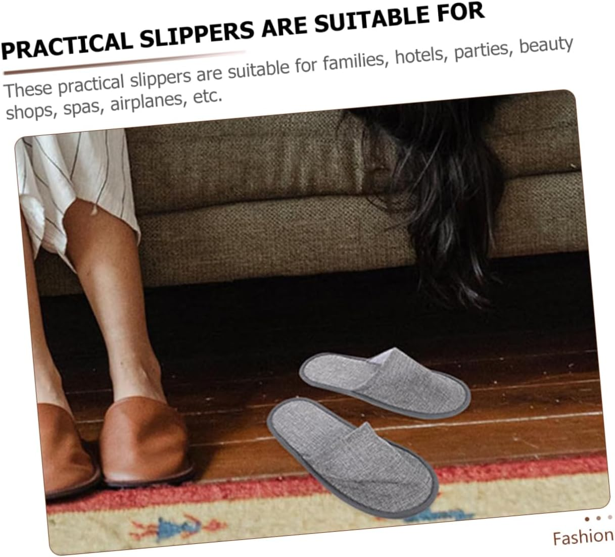 NIYANGLE 6Pairs Rainbow Slippers Travel Slippers Foldable Hotel Guest for Men Women image number 5