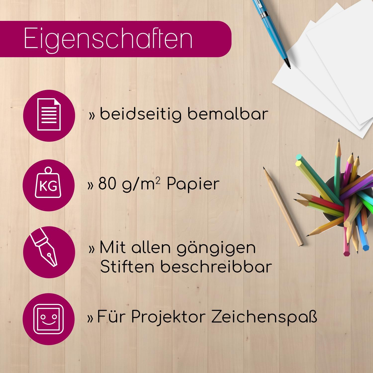 Younikat Replacement Paper for Long-Lasting Projector Drawing Fun - Square I Paper Cuts for Refilling I 500 Sheets I Dv_428 image number 1