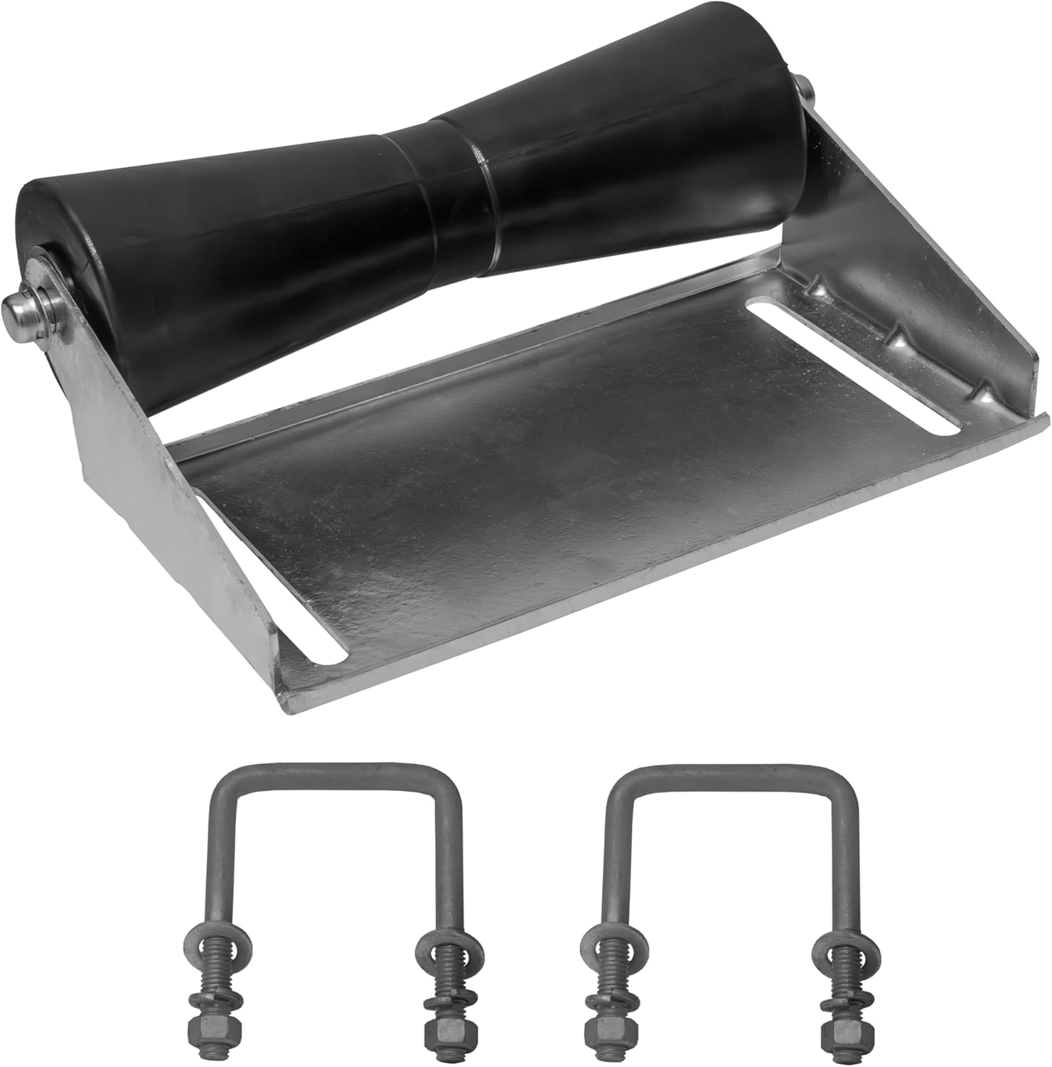 Extreme Max 3006.7152 Boat Trailer Keel Roller and Bracket Kit for 3X3 Cross Members - 12" Poly Vinyl Roller, Black image number 3