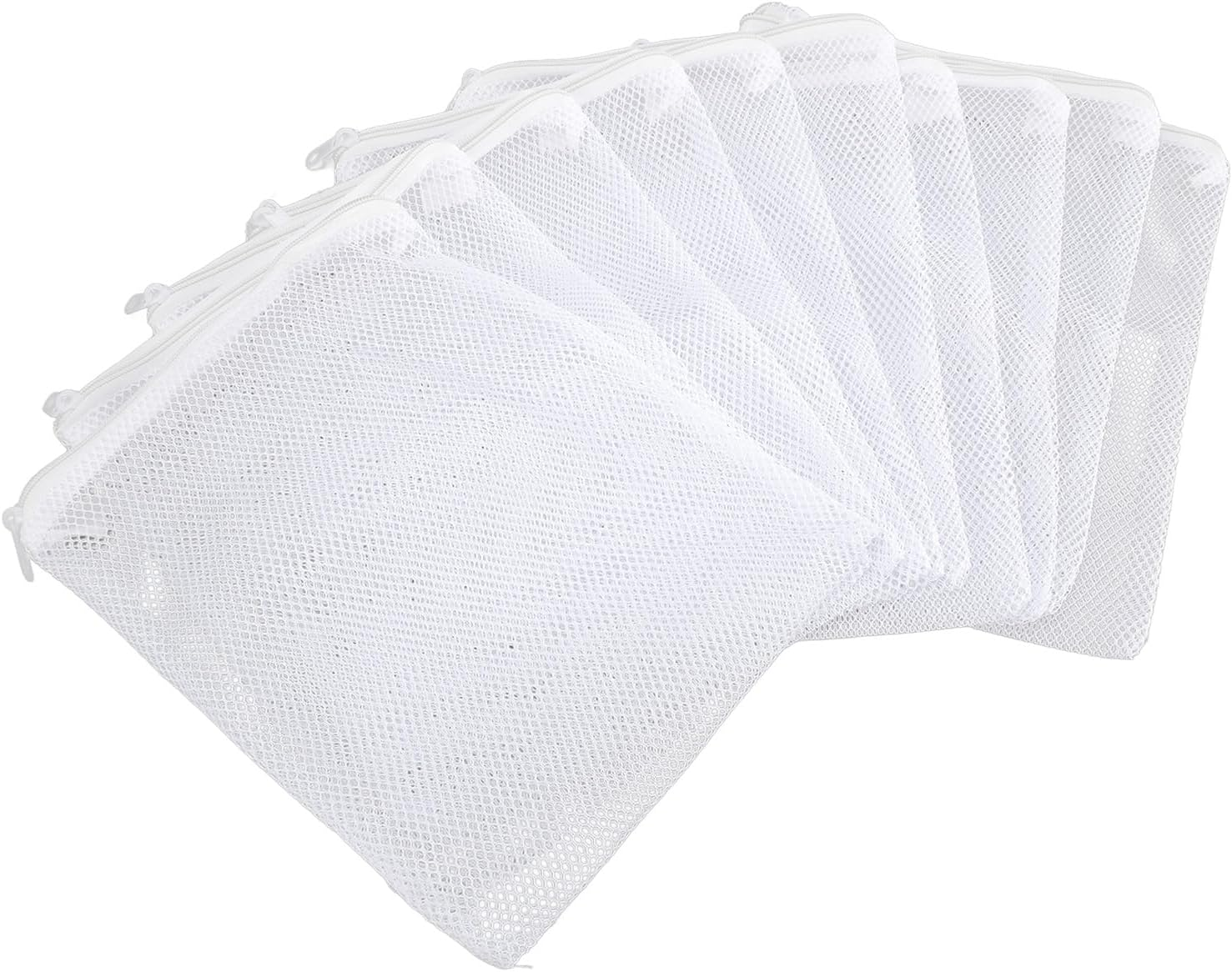 Aquarium Filter Media Bag, Large Mesh Hole Washable 10 Pieces Net Filter Bag for Tensile Peat Fiber
