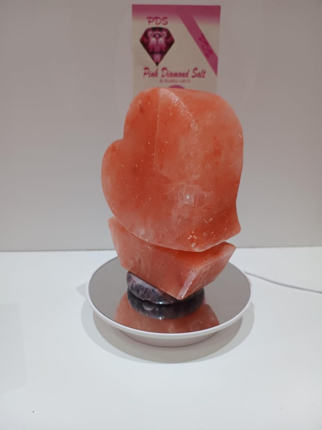 Heartstone Design Natural Heart Salt Lamp 100% Authentic, Handcrafted from the Foothills of the Himalayas Beautifully Hand Craft Heart Shape Lamp image number 5