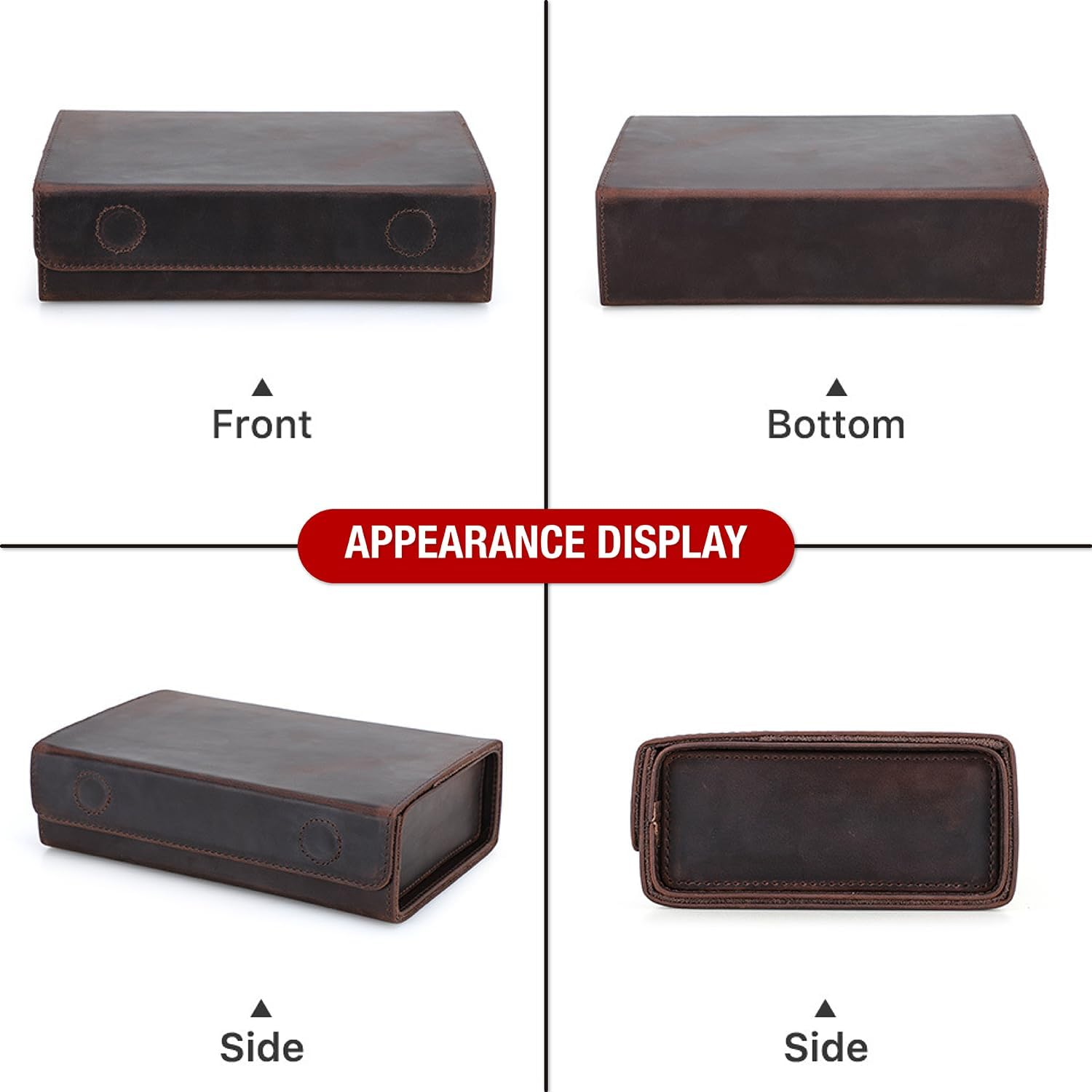 Catapurus Sunglasses Organizer Case for Man & Woman, Top Grain Leather & Handmade, Portable Travel Eyeglasses Storage Holder image number 5