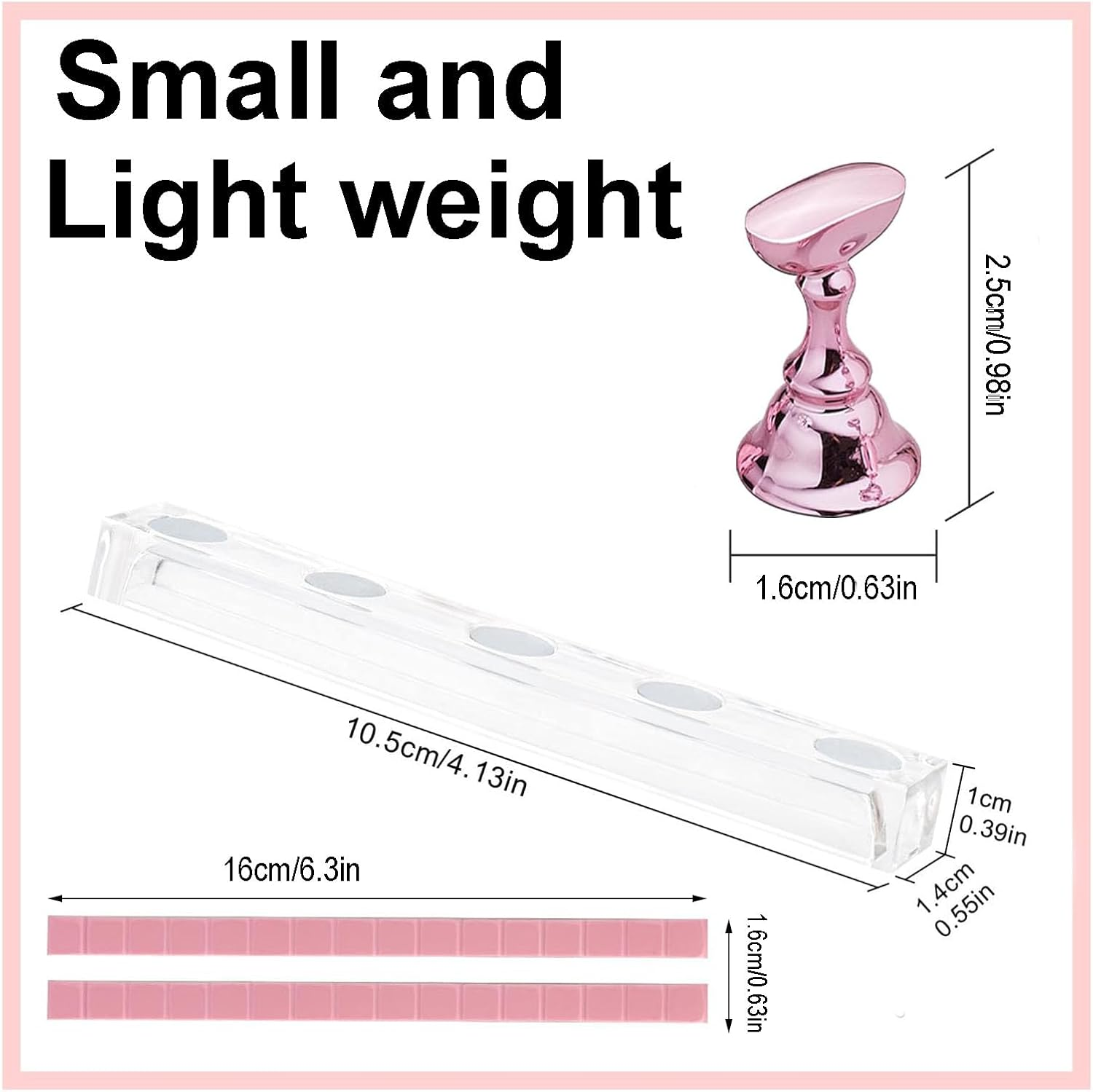 2 Set Acrylic Nail Design Practice Stands,Nail Display Stand for False Nail Tip Manicure Tool,Nail Tips Stand for Press On,Magnetic DIY Nail Crystal Holder with Reusable Sticky Putty Clay image number 3