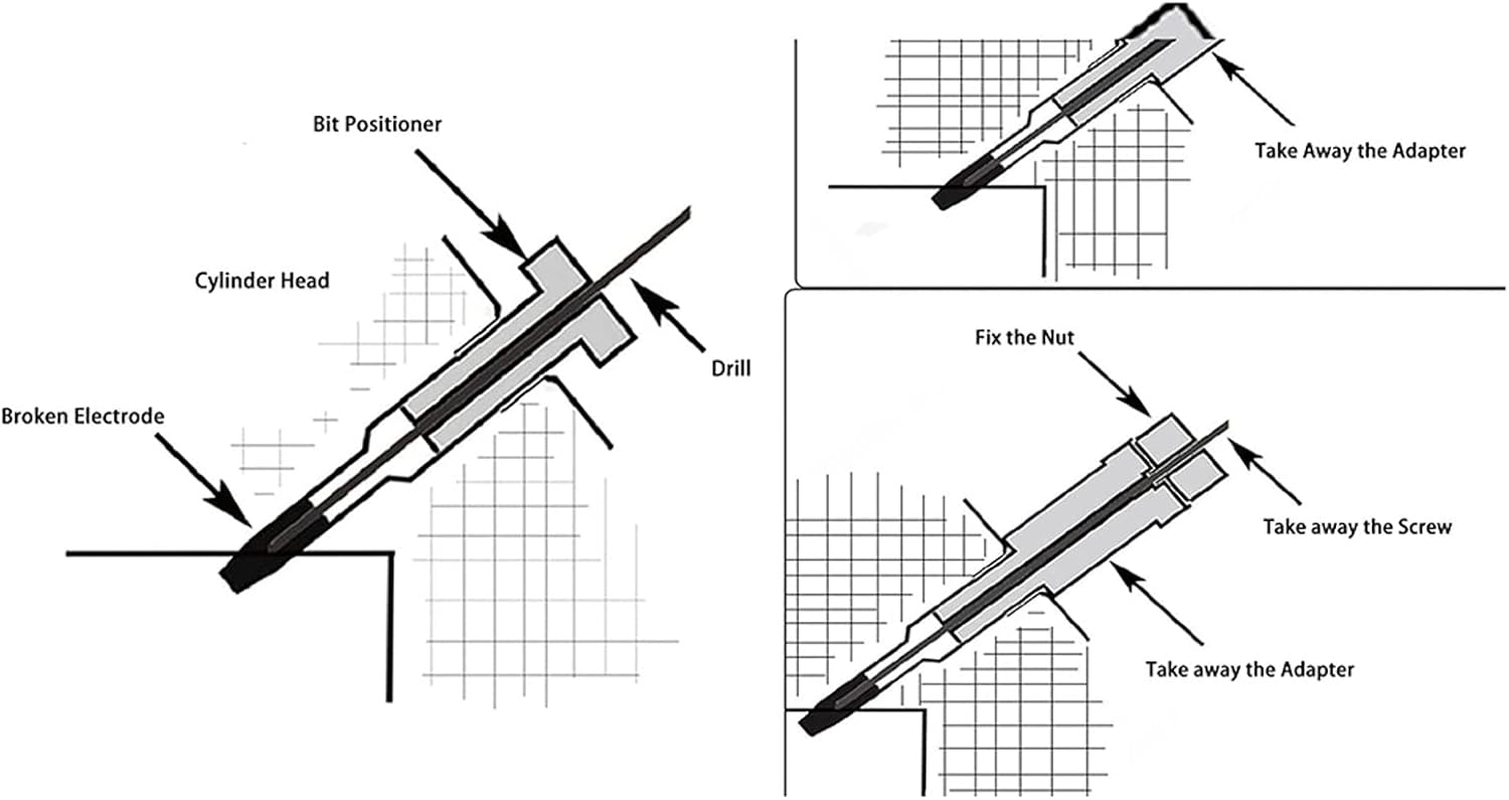 Brilluxa Glow Plug Removal Tool Kit, Glow Plug Extractor Set, 22PCS Metal Portable Extraction Kit, Automotive Pulling Tool Set, Engine Maintenance Repair Tool, Vehicle Workshop Equipment image number 2