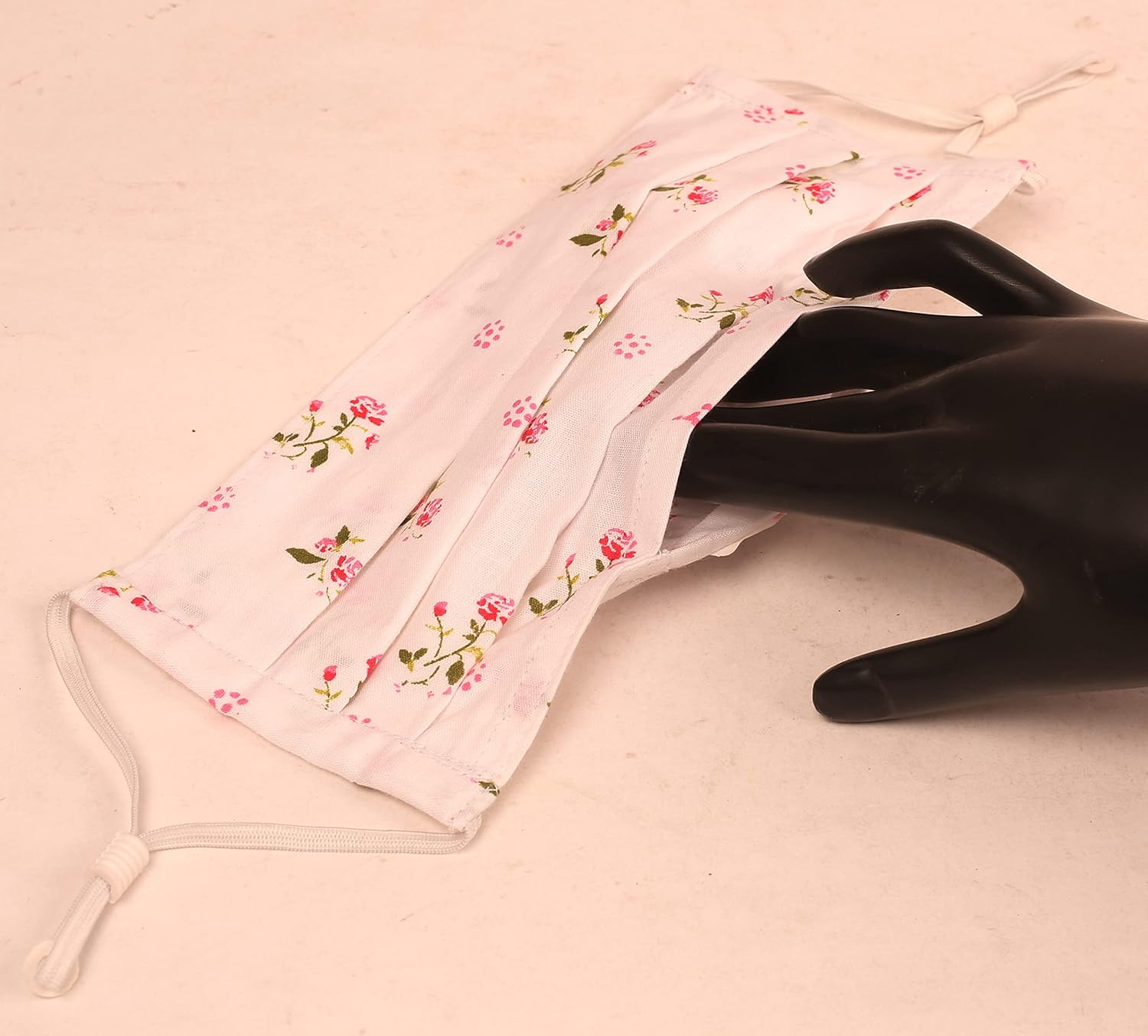 Touchstone Floral Fabric Adjustable Filter Pocket Nose Bridge Double Layer Anti-Pollution Smog Smoke Cold Cough Protective Cotton Face Mask Reusable Washable for Men, Women. image number 5