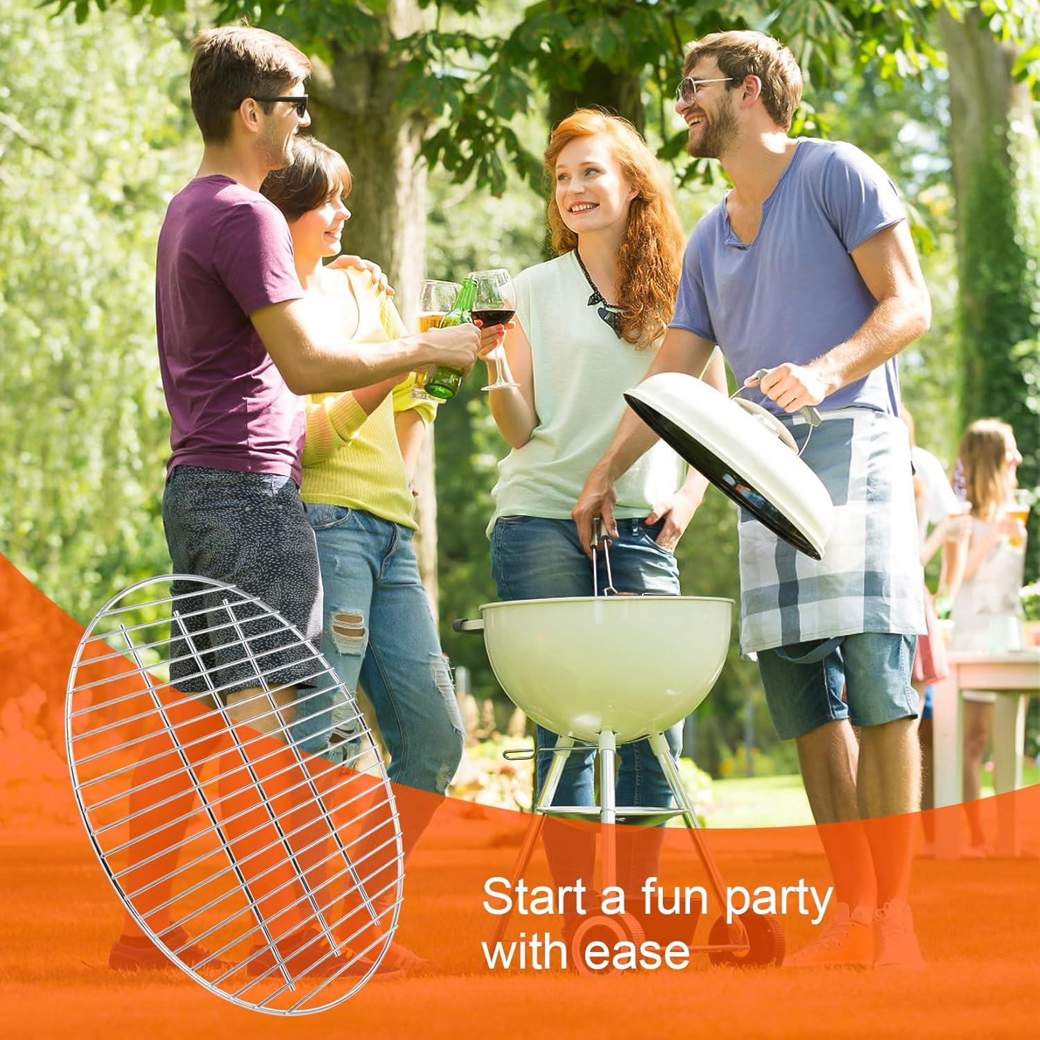 Coolbird 17 Inches Replacement Charcoal Grates for Weber 7441, Fits Various Weber 22" Charcoal Grill Models image number 4