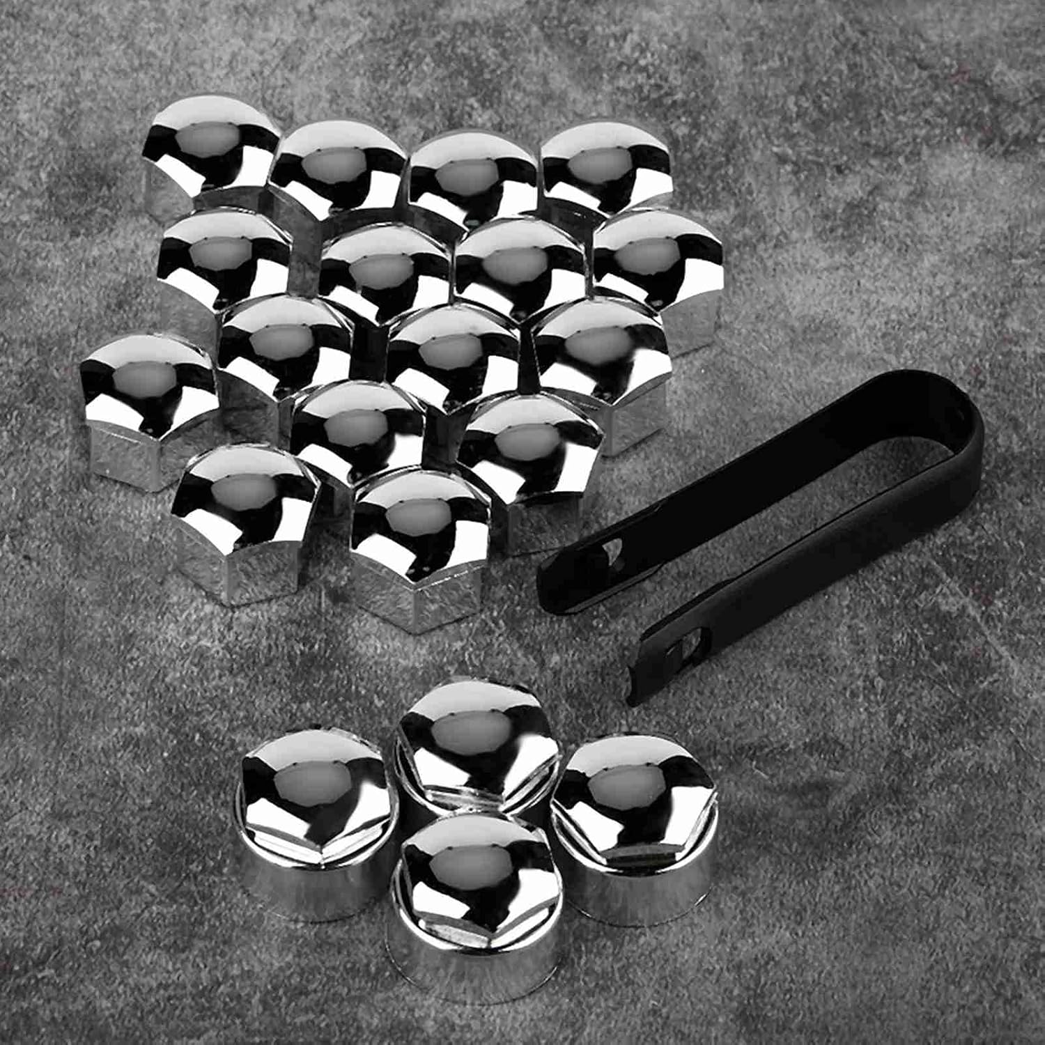 CYSFETENA Pack of 20 Wheel Nut Caps 17 Mm, Anti-Theft Wheel Bolt Caps for Wheel Bolts, ABS Wheel Nut Cover for Car Most Car Tyres (Silver) image number 4