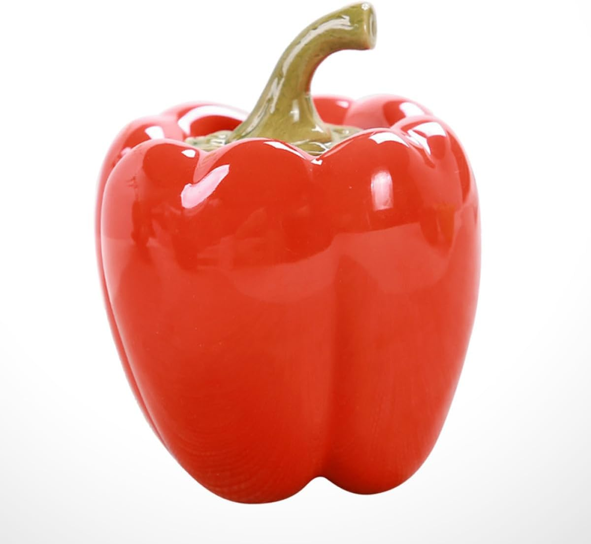 TOMETURE Red Small Mini Ceramic Tea Storage Jar Capsicum Shape Food Container for Loose Tea and Coffee Beans image number 1