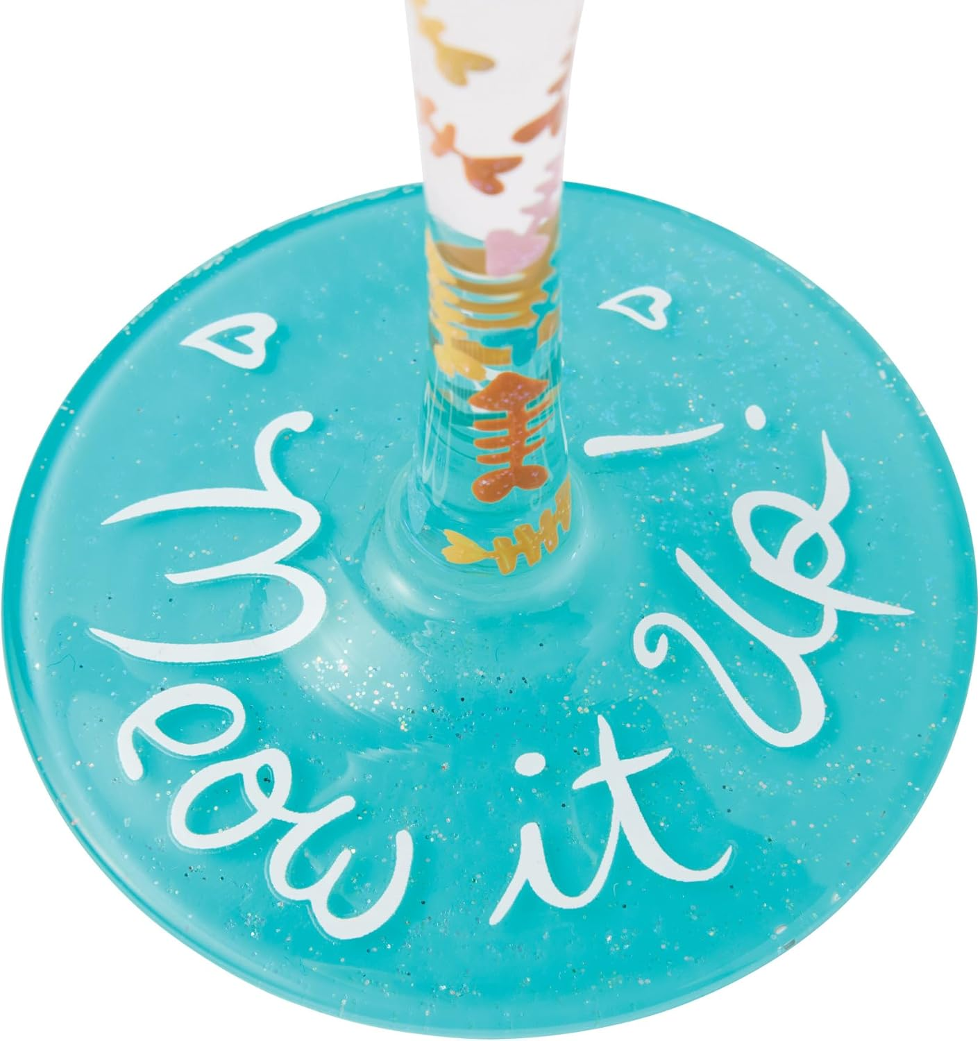 Enesco Lolita Meow It up Cats and Hearts Hand-Painted Artisan Wine Glass, 15 Ounce, Multicolor image number 4