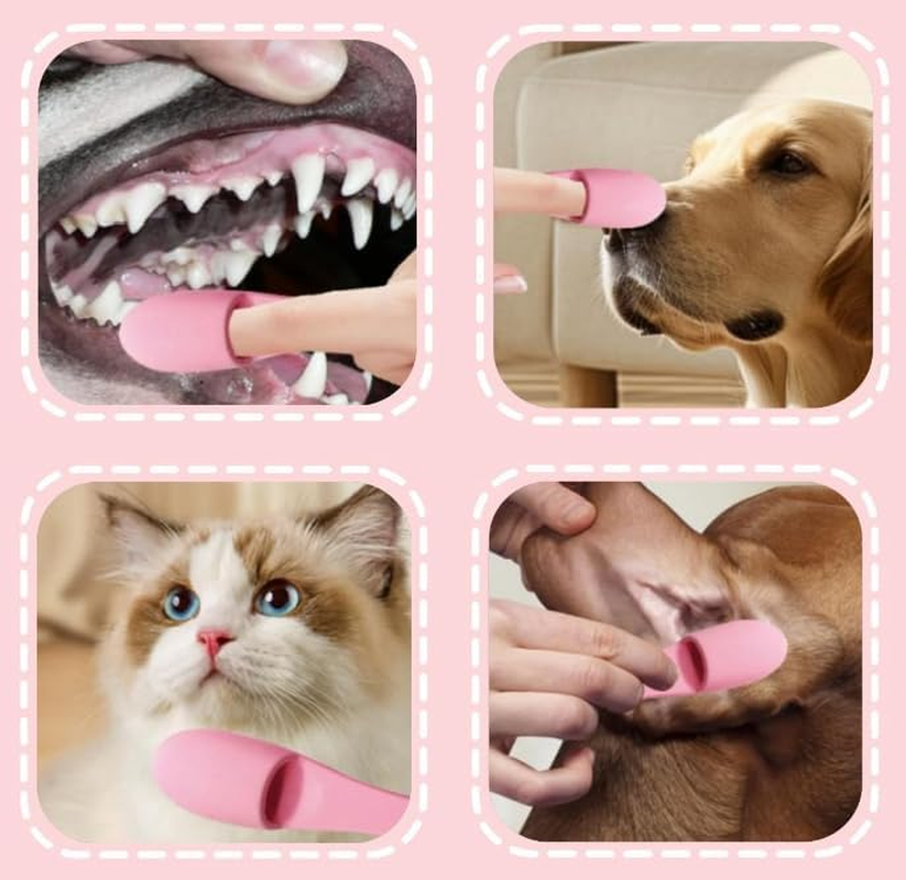 Cat Chin Brush,Silicone Scrubber for Cats Chin Cleaner,Finger Brush Silicone Pet Toothbrush, Cat Finger Toothbrush for Pet Dental Care,Finger Brushes Suitable for Puppies and Cats (B 2Pcs) - C 2Pcs image number 4