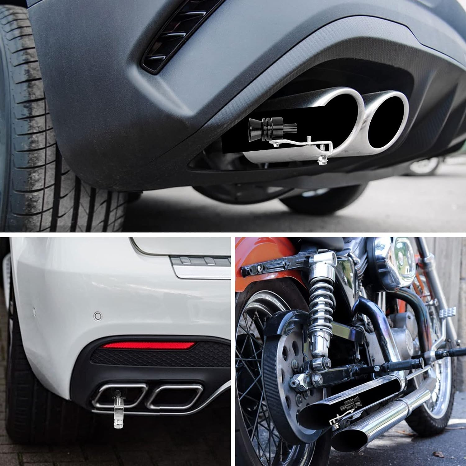 LOUDER Aluminum Alloy Universal Turbo Whistle,Turbo Sound Exhaust Muffler Pipe Whistle Car Roar Maker, Car Tail Whistle,Car Blow off Valve Tip Simulator Whistler (Xl_Black) image number 1