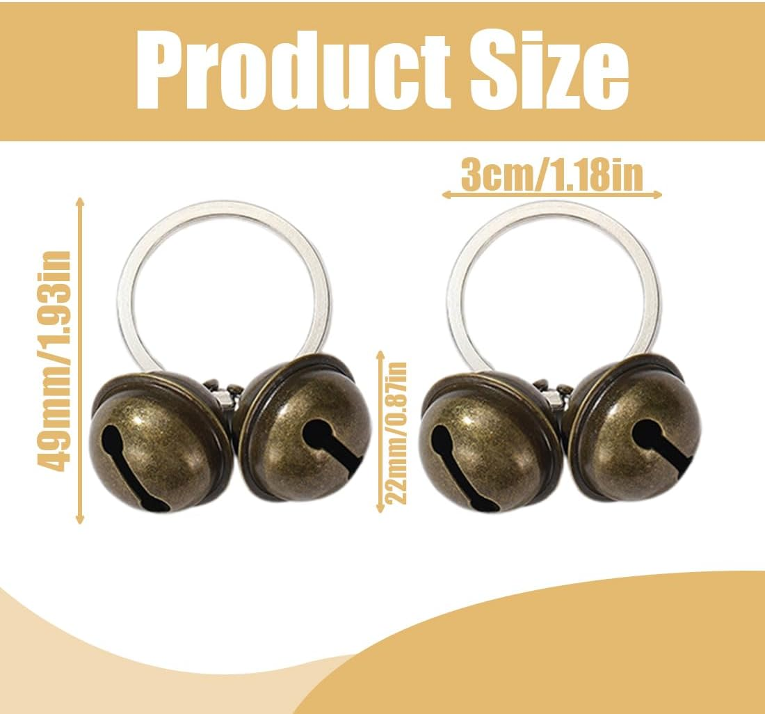 WUSJCOF 2 Sets Pet Tracker Bells for Cats and Dogs, Dog Bells for Collar Tracker, Bell Collar Pendant Bells for Training image number 3