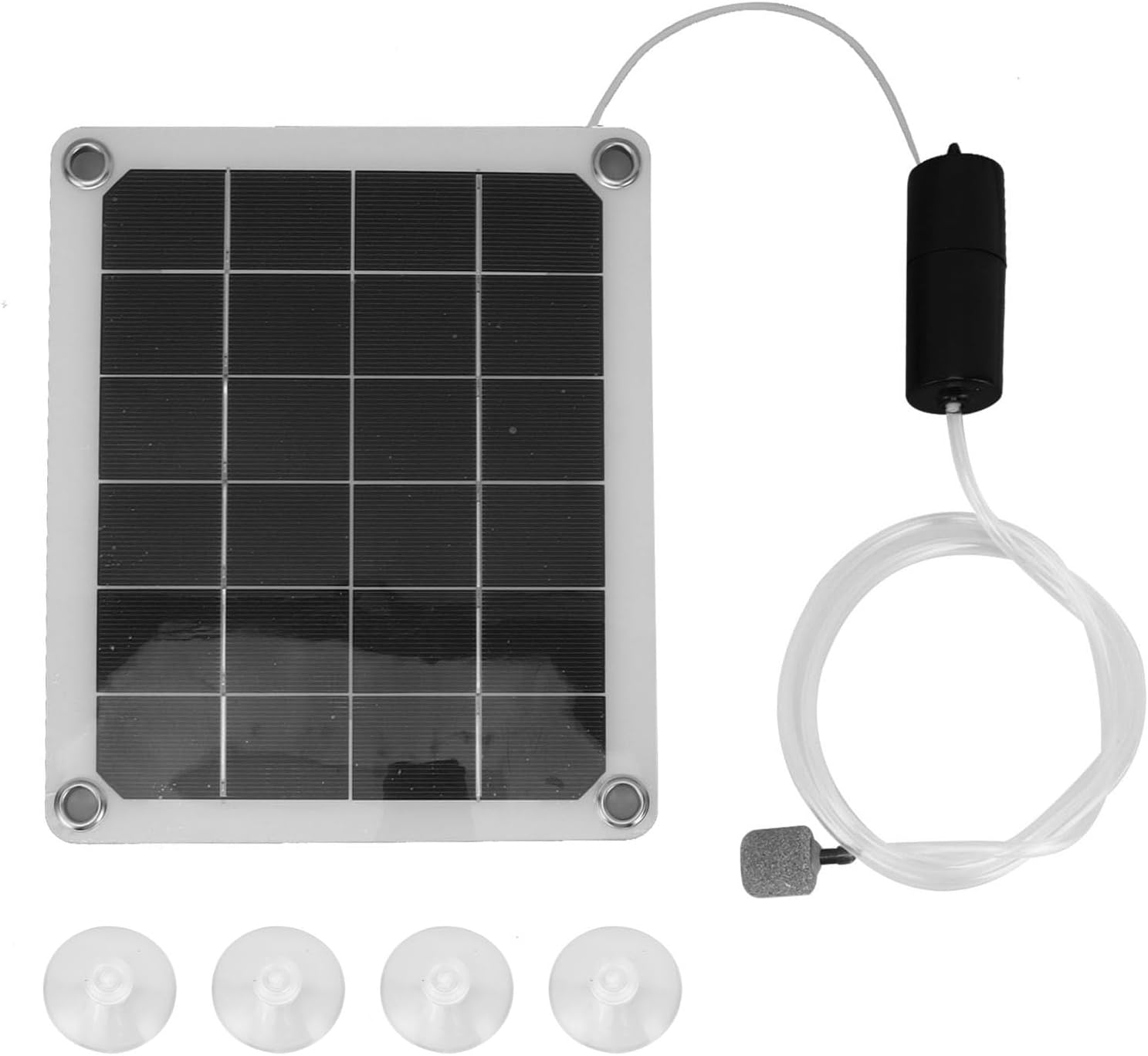 Solar Air Pump Bubbler for Fish Pond, 20W Aerator with Bubble Stones - Noiseless Aquarium Air Pump, Efficient Energy Saving Pond Bubbler