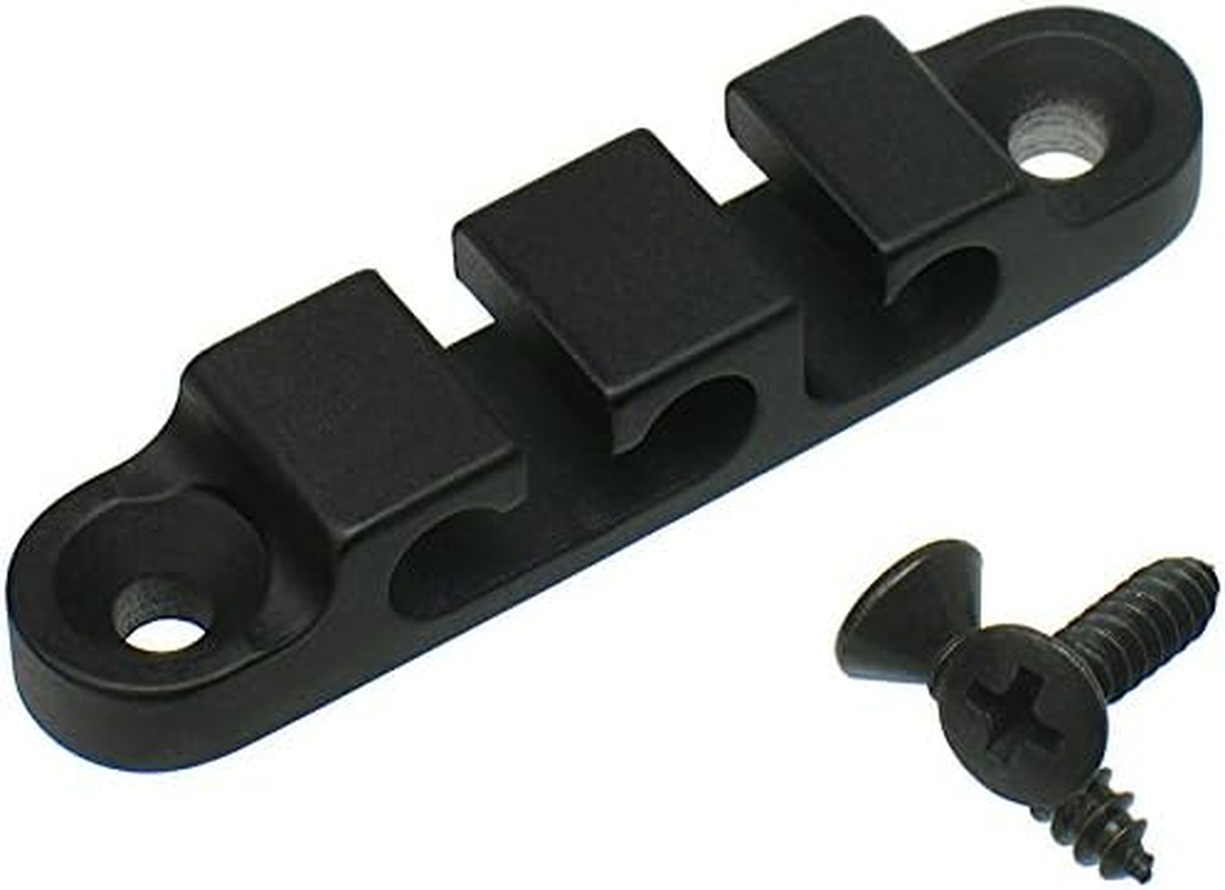 Hipshot 405200B 3-String Retainer/String Guide for Bass - BLACK with Screws